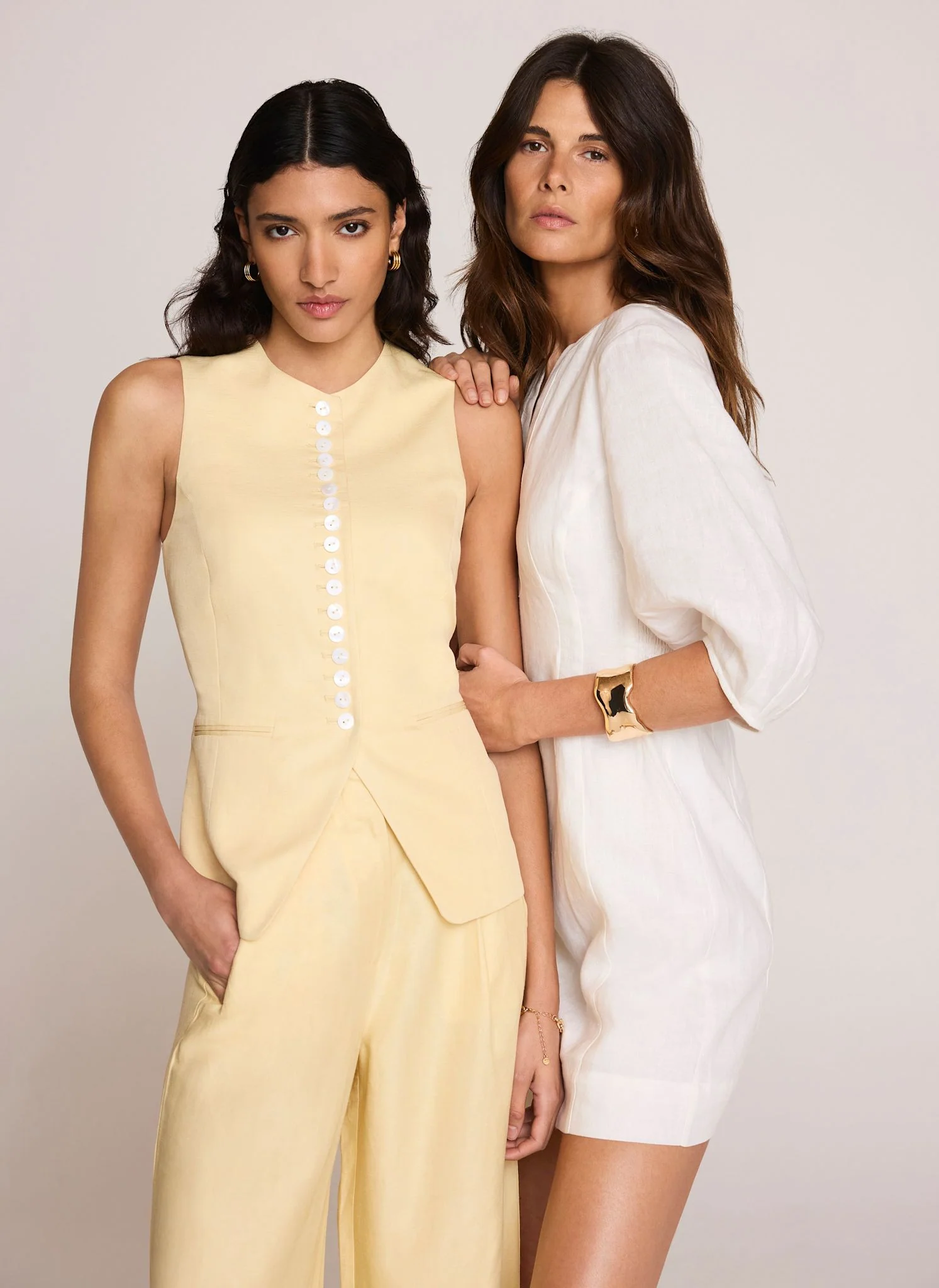 8778-yellow-linen-blend-longline-waistcoat-6.webp Yellow Linen Blend Longline Waistcoat