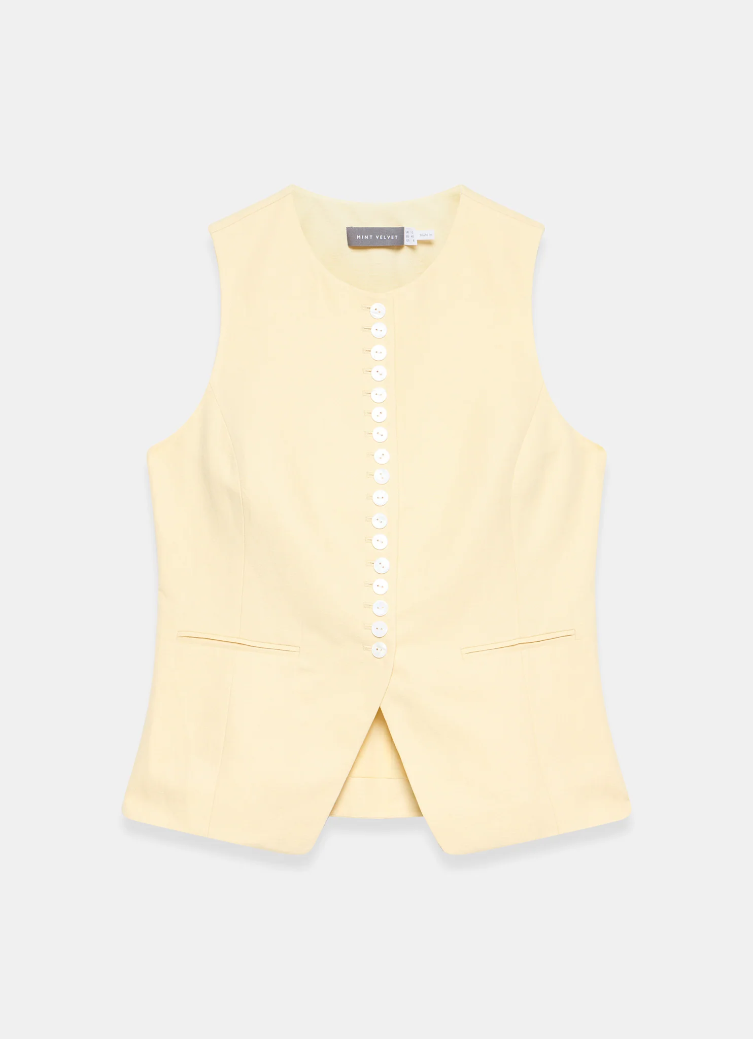 8778-yellow-linen-blend-longline-waistcoat-7.webp Yellow Linen Blend Longline Waistcoat