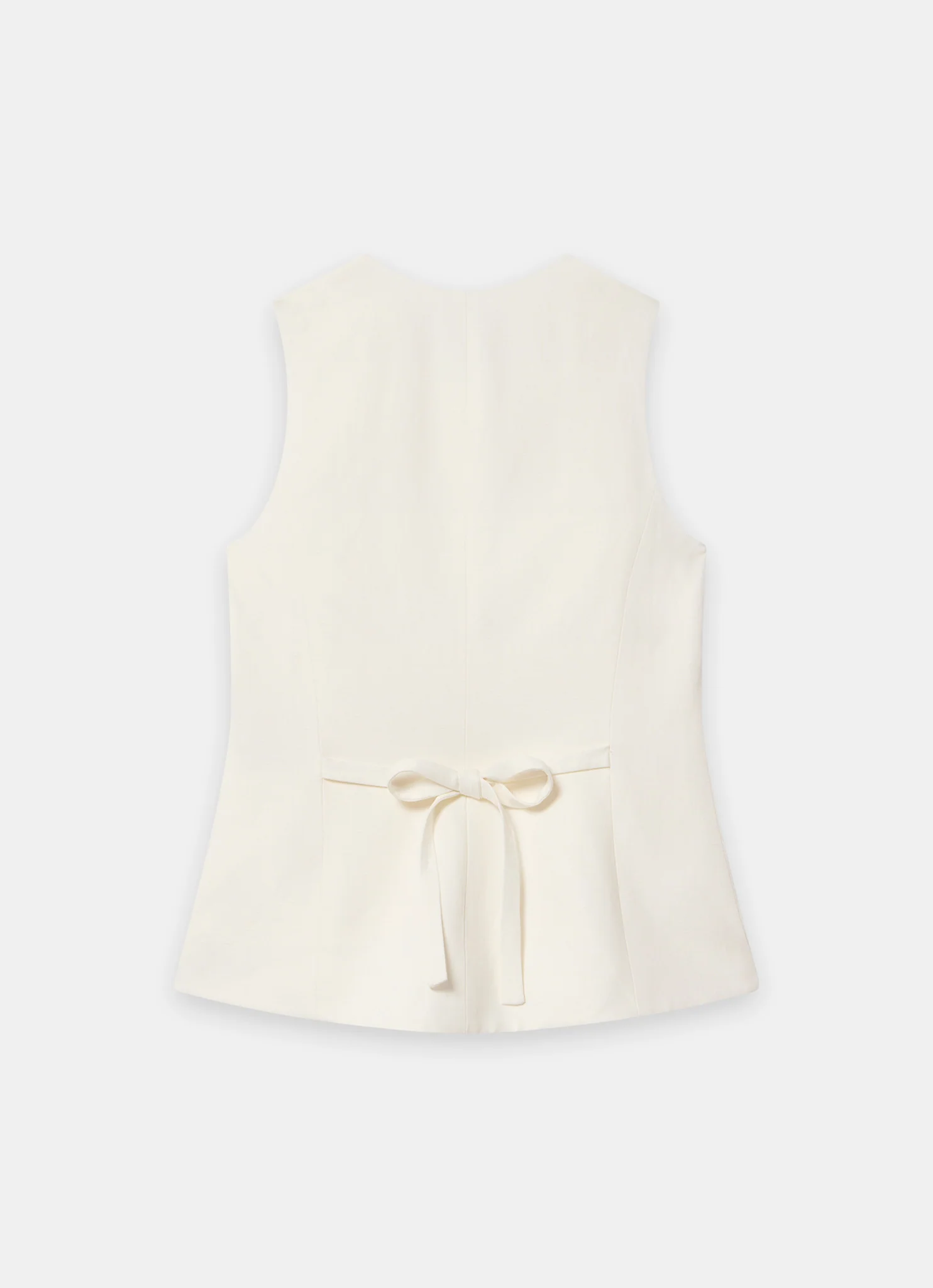 Cream Linen Blend Longline Waistcoat