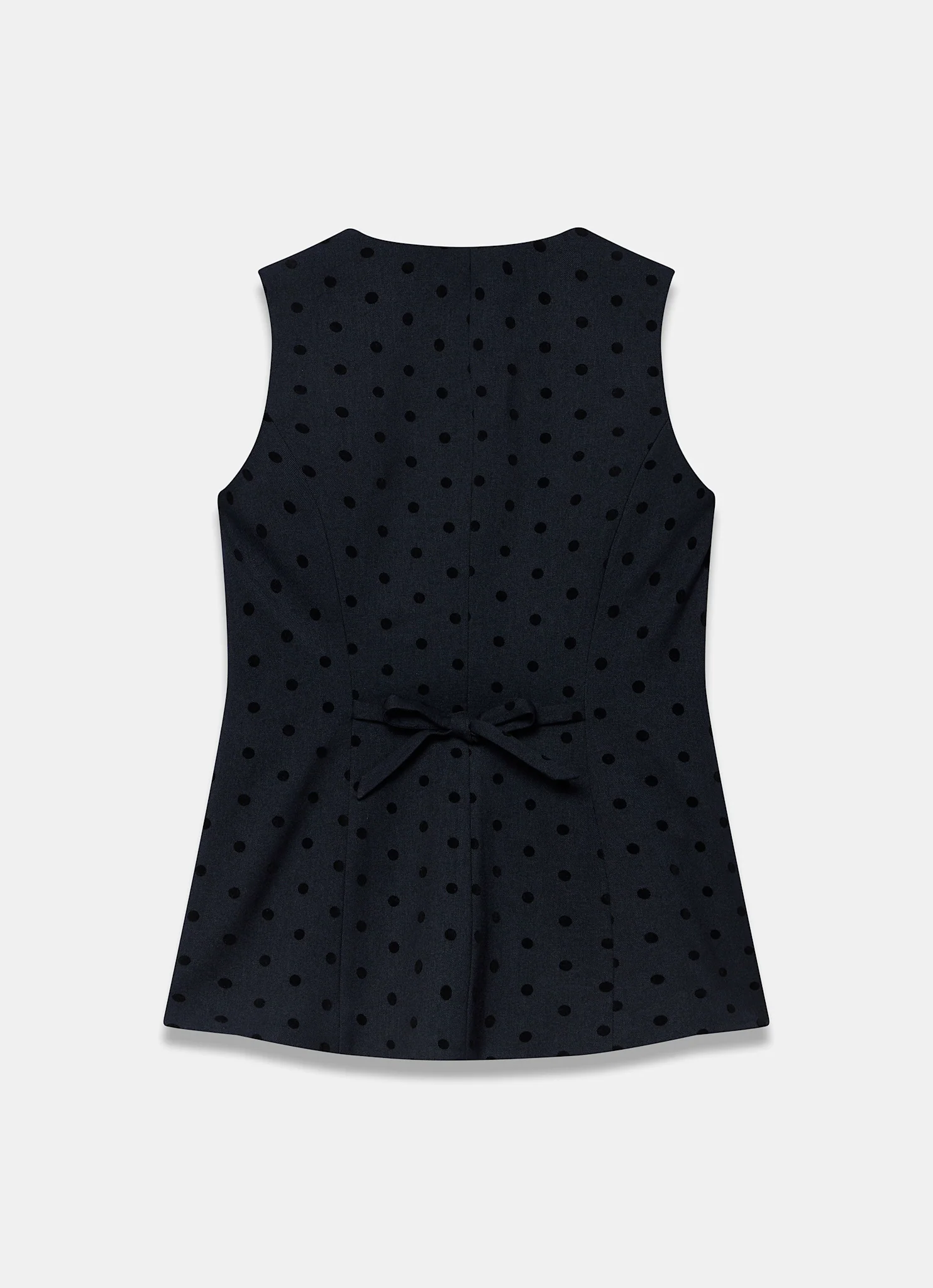 Navy Polka Dot Longline Waistcoat
