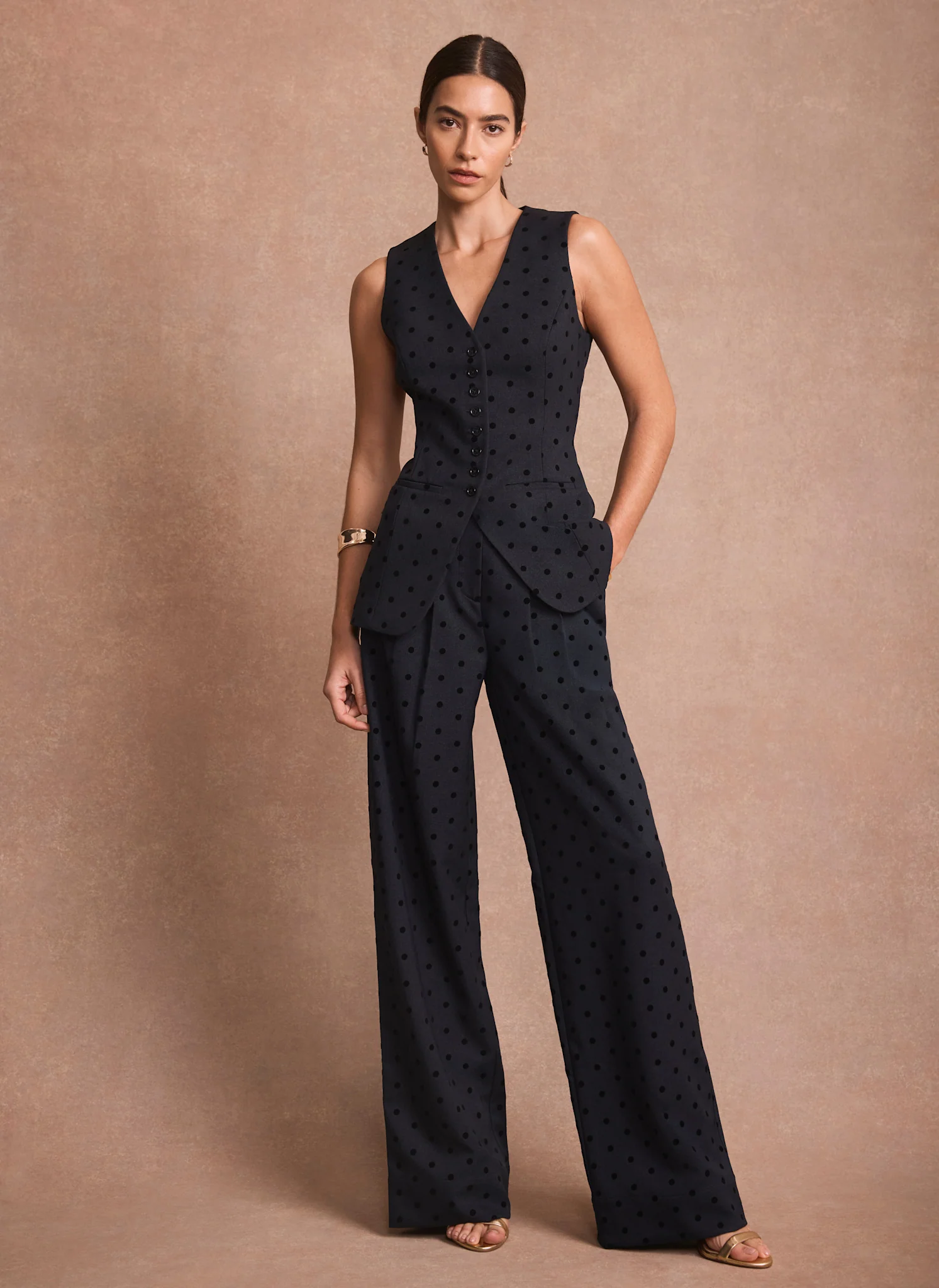 8944-navy-polka-dot-wide-leg-trousers-1.webp Navy Polka Dot Wide Leg Trousers
