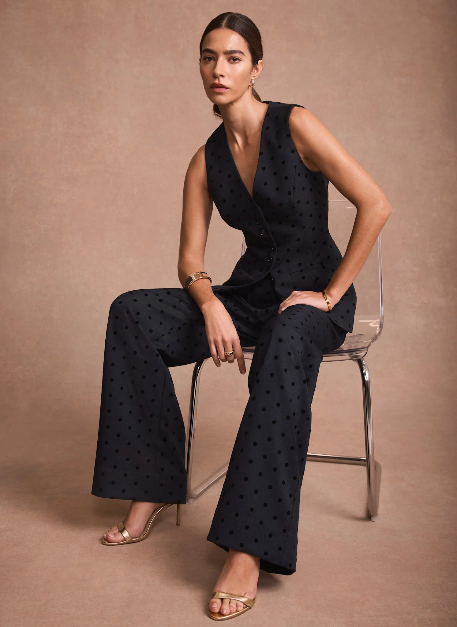 8944-navy-polka-dot-wide-leg-trousers-2.webp Navy Polka Dot Wide Leg Trousers