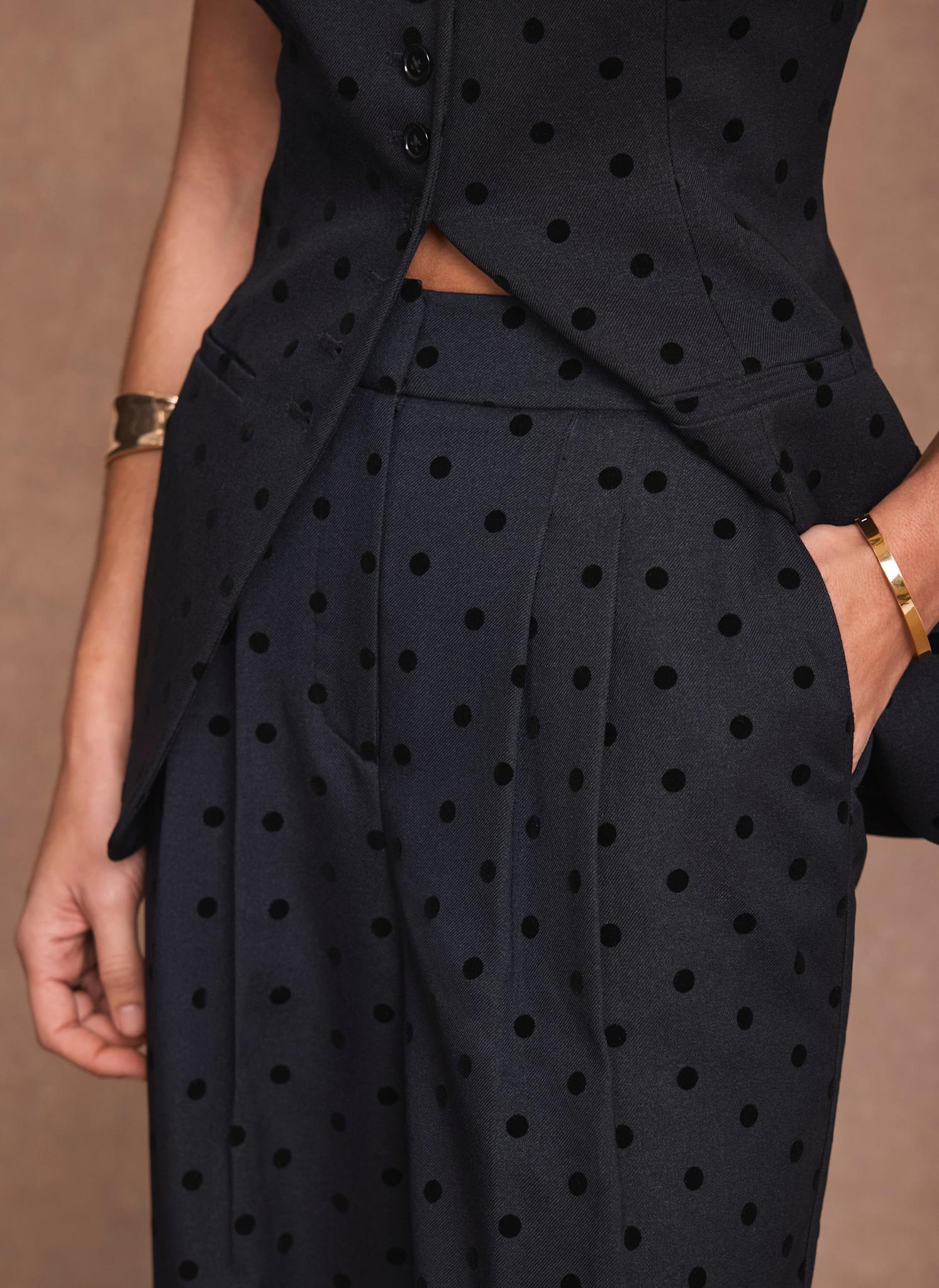 8944-navy-polka-dot-wide-leg-trousers-4.jpg Navy Polka Dot Wide Leg Trousers