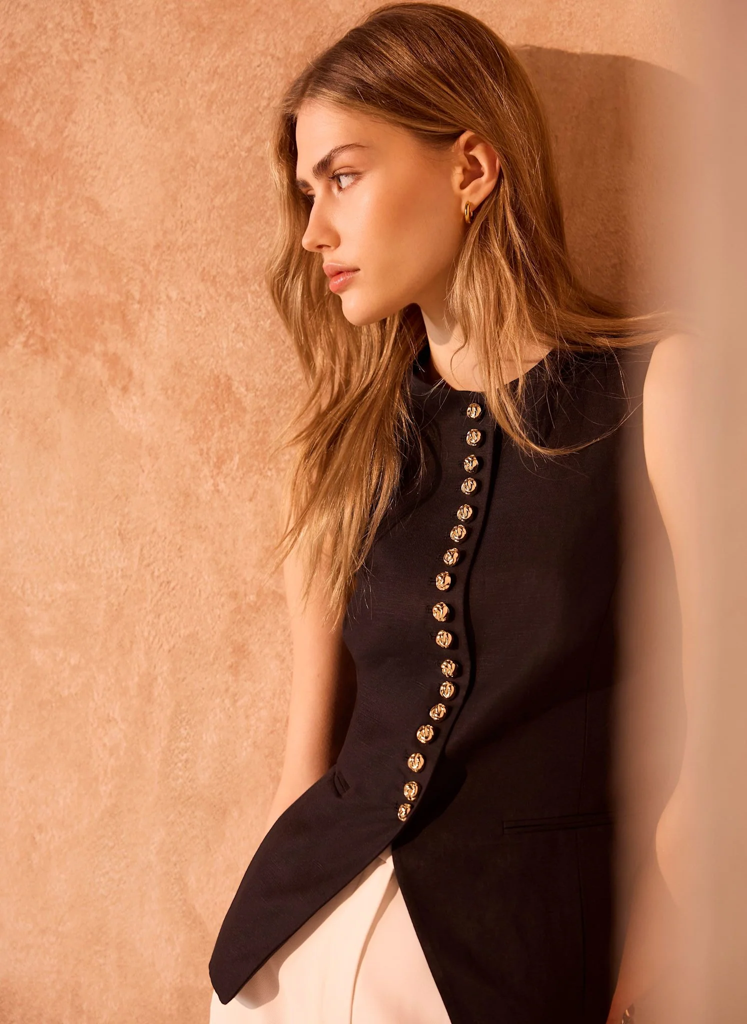 896-black-linen-blend-button-detail-waistcoat-6.webp Black Linen Blend Button Detail Waistcoat