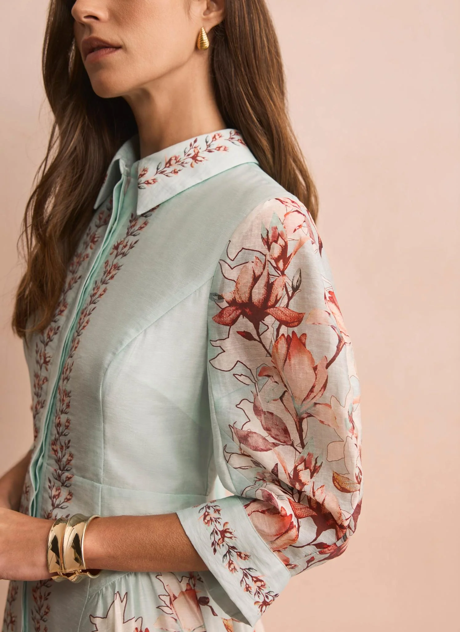 8982-blue-floral-print-midi-shirt-dress-5.webp Blue Floral Print Midi Shirt Dress