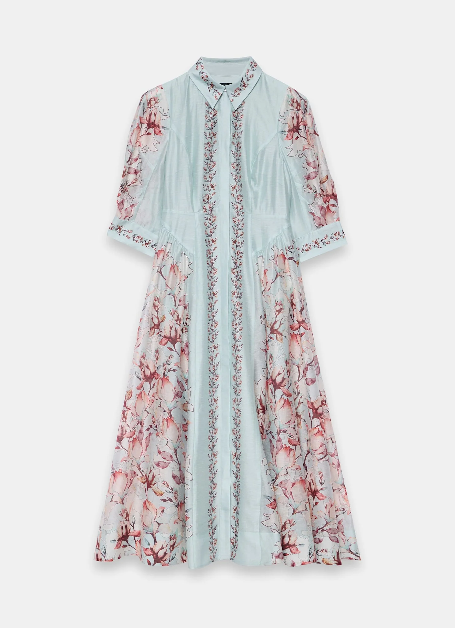 8982-blue-floral-print-midi-shirt-dress-7.webp Blue Floral Print Midi Shirt Dress