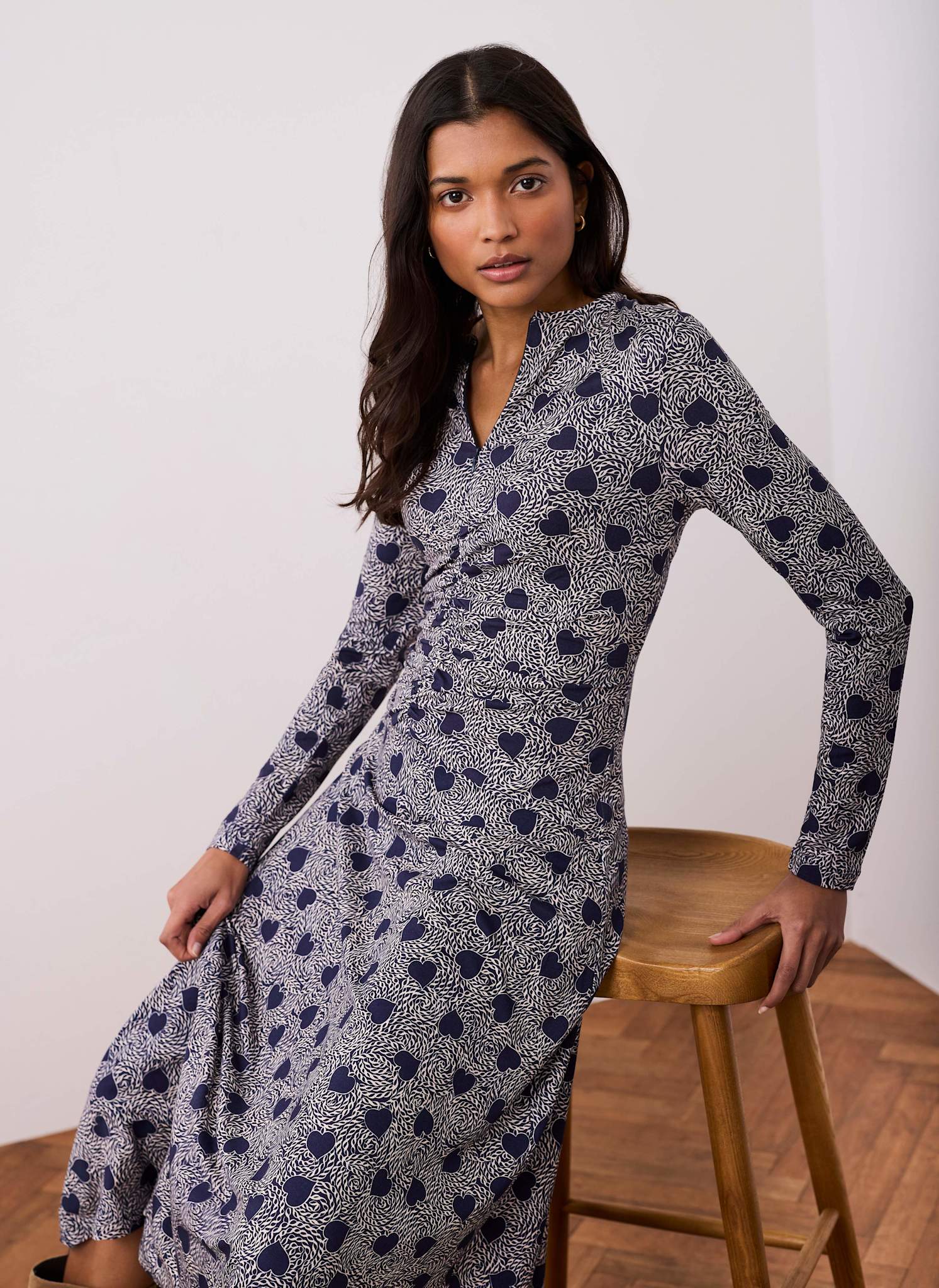 9004-navy-heart-print-zip-front-midi-dress-6.jpg Navy Heart Print Zip Front Midi Dress
