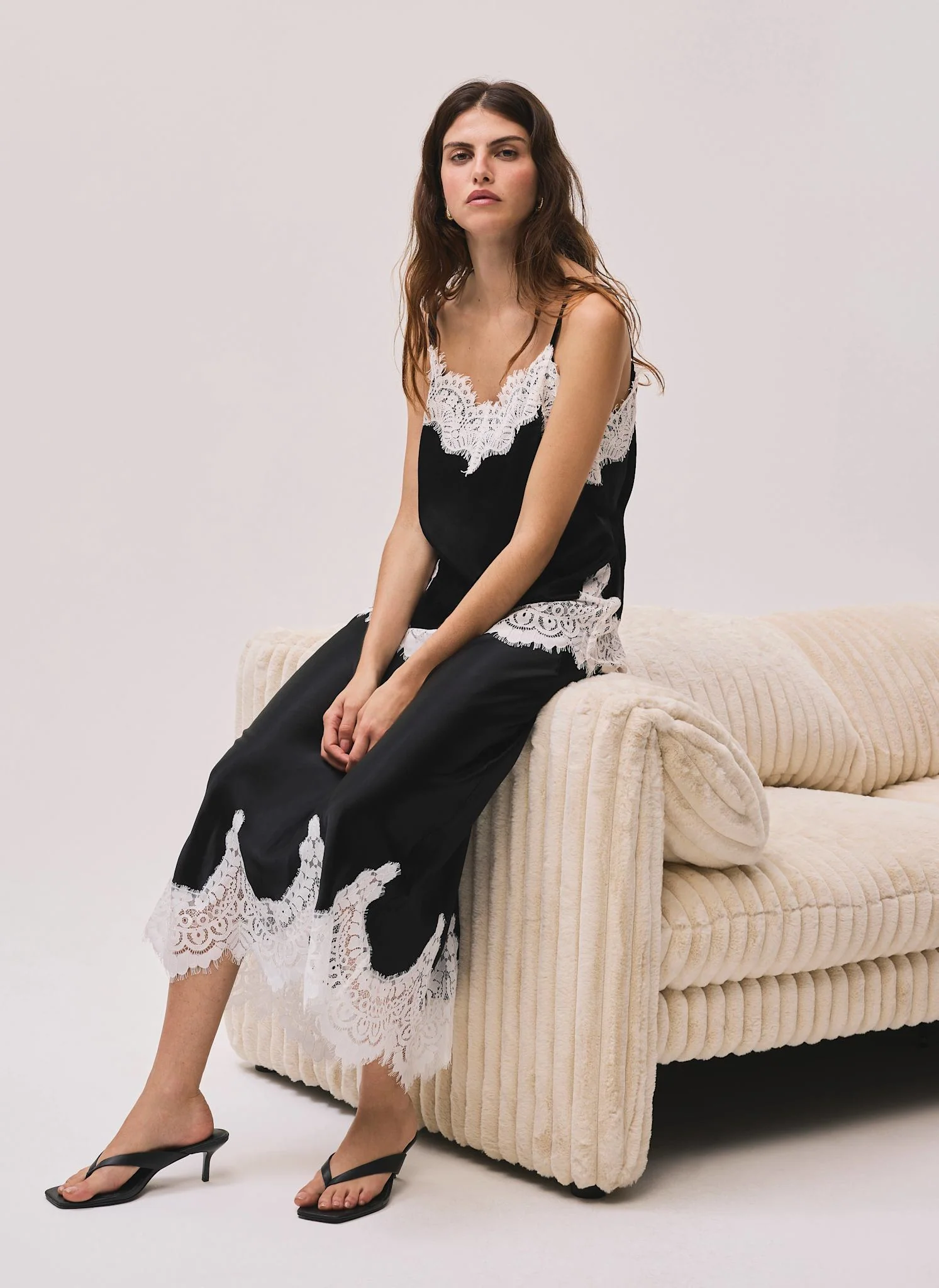 9010-black-satin-lace-midi-skirt-1.webp Black Satin Lace Midi Skirt