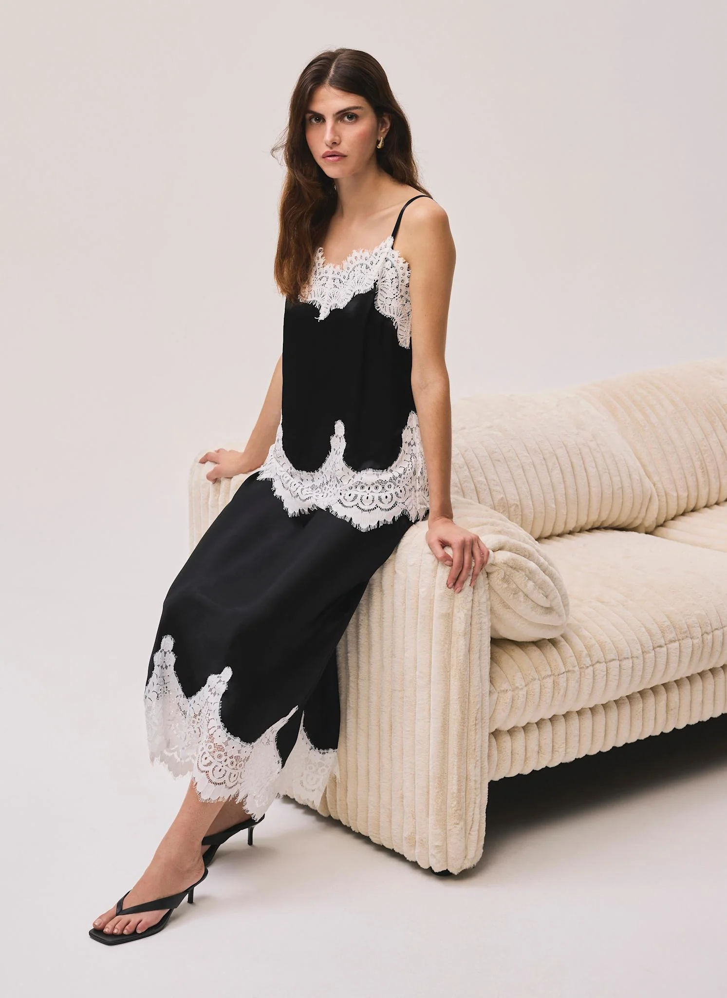 9010-black-satin-lace-midi-skirt-5.webp Black Satin Lace Midi Skirt