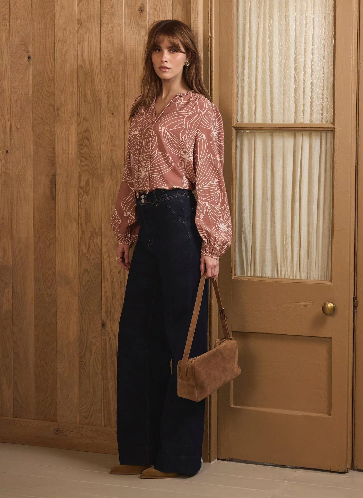 9030-tan-floral-print-blouse-4.webp Tan Floral Print Blouse
