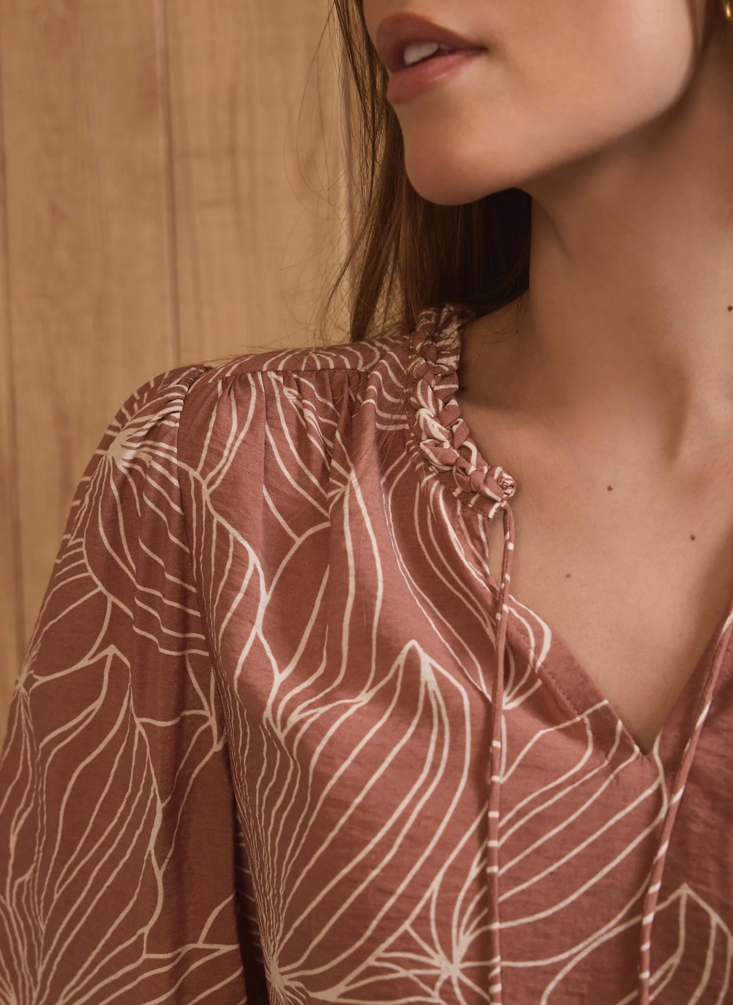 9030-tan-floral-print-blouse-5.webp Tan Floral Print Blouse