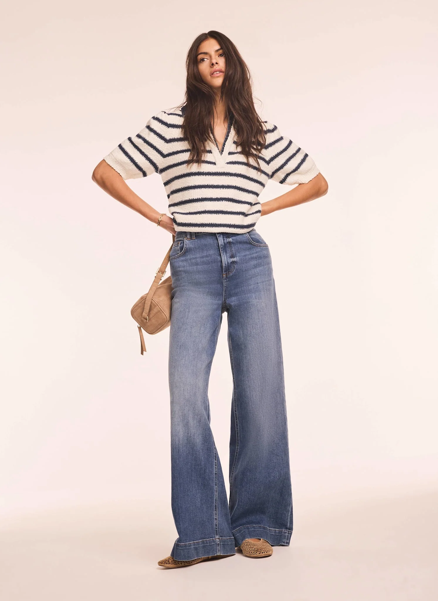 9036-cream-striped-knit-denim-detail-tops-6.webp Cream Striped Knit Denim Detail Tops