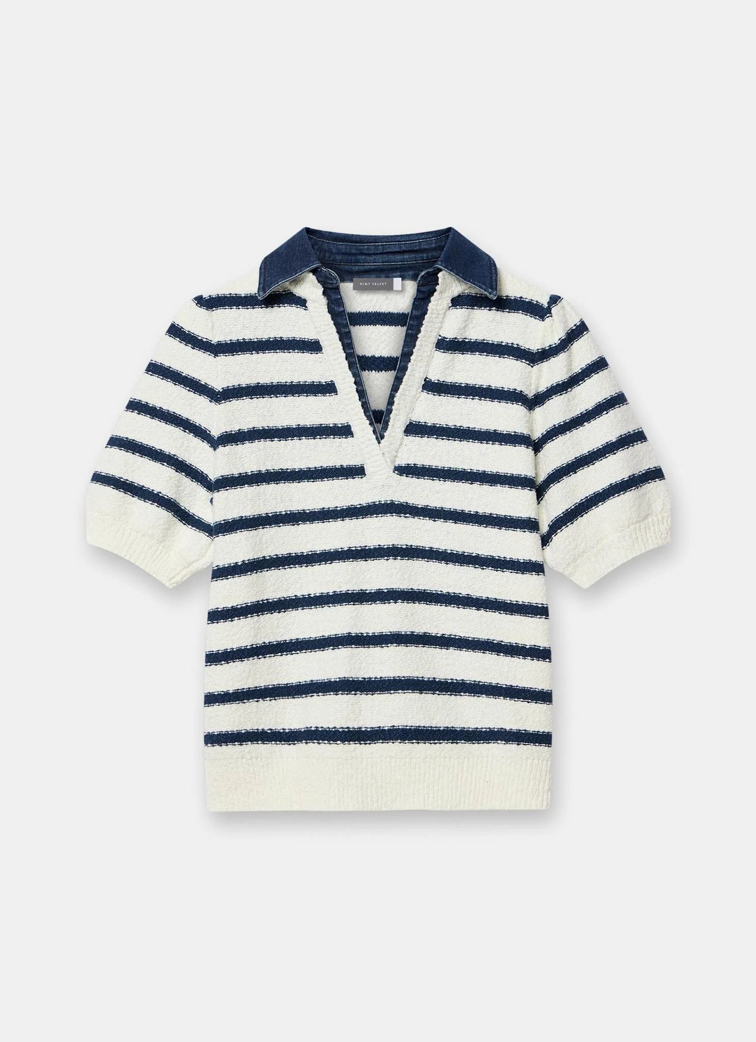 9036-cream-striped-knit-denim-detail-tops-7.webp Cream Striped Knit Denim Detail Tops