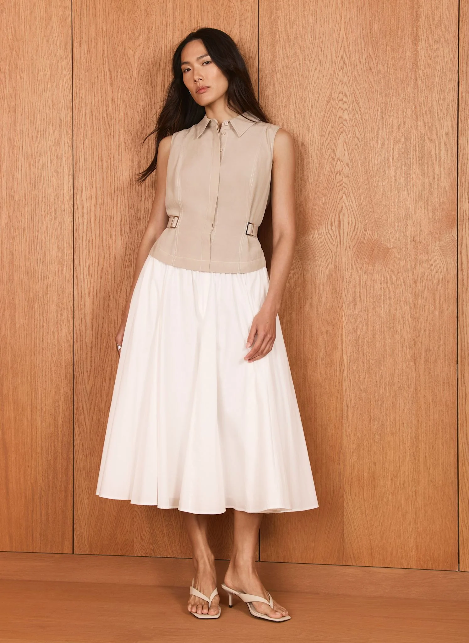 9060-neutral-waistcoat-layered-midi-dress-1.webp Neutral Waistcoat Layered Midi Dress