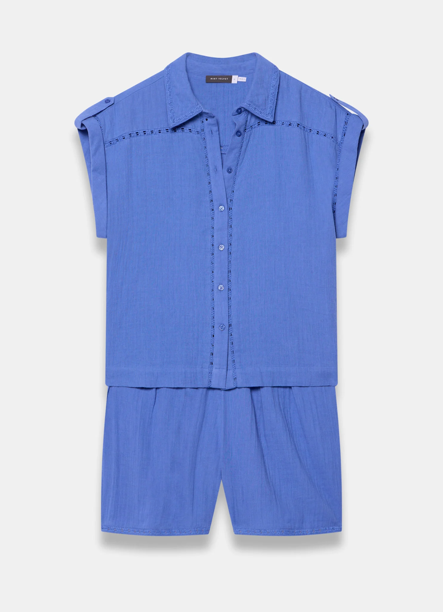 9094-blue-cotton-cheesecloth-shirt-and-shorts-set-7.webp Blue Cotton Cheesecloth Shirt And Shorts Set