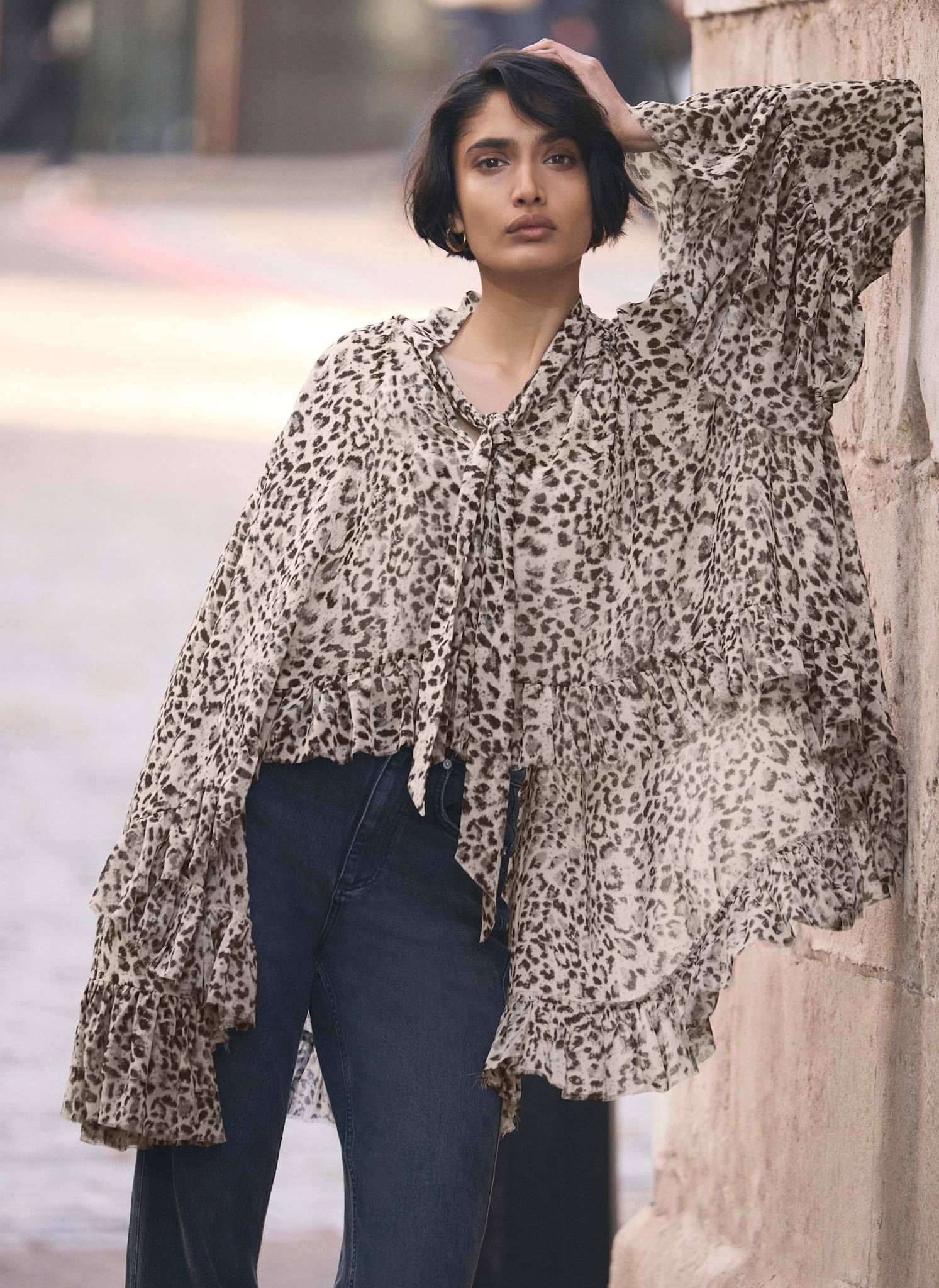 9108-leopard-print-ruffle-blouse-1.jpg Leopard Print Ruffle Blouse