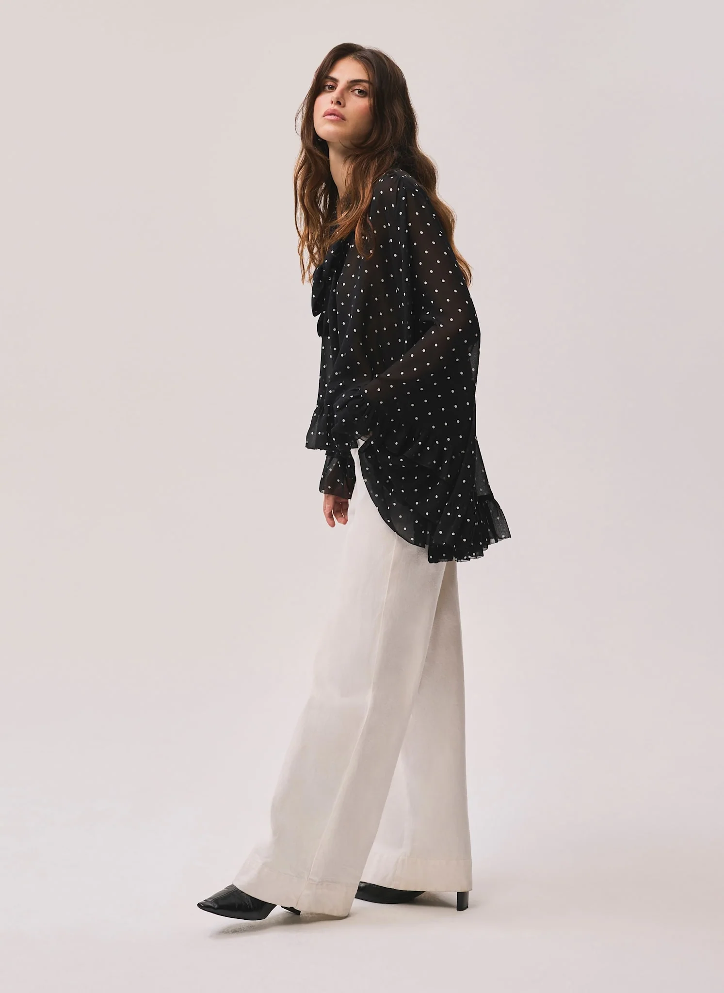 9114-black-polka-dot-print-blouse-3.webp Black Polka Dot Print Blouse