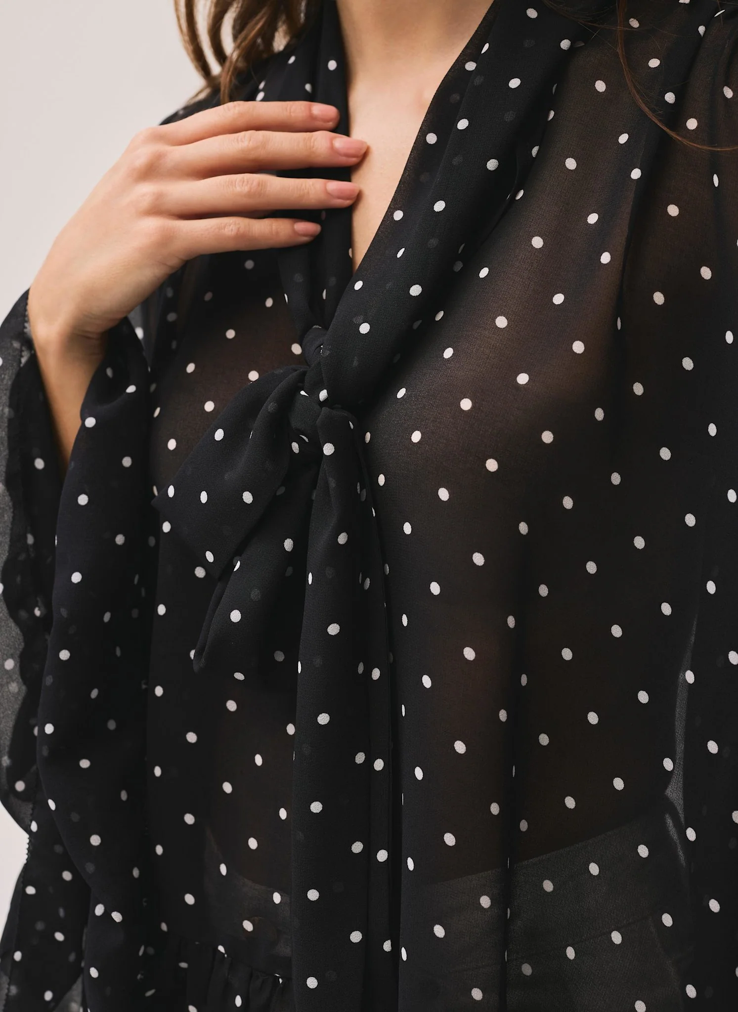 9114-black-polka-dot-print-blouse-4.webp Black Polka Dot Print Blouse
