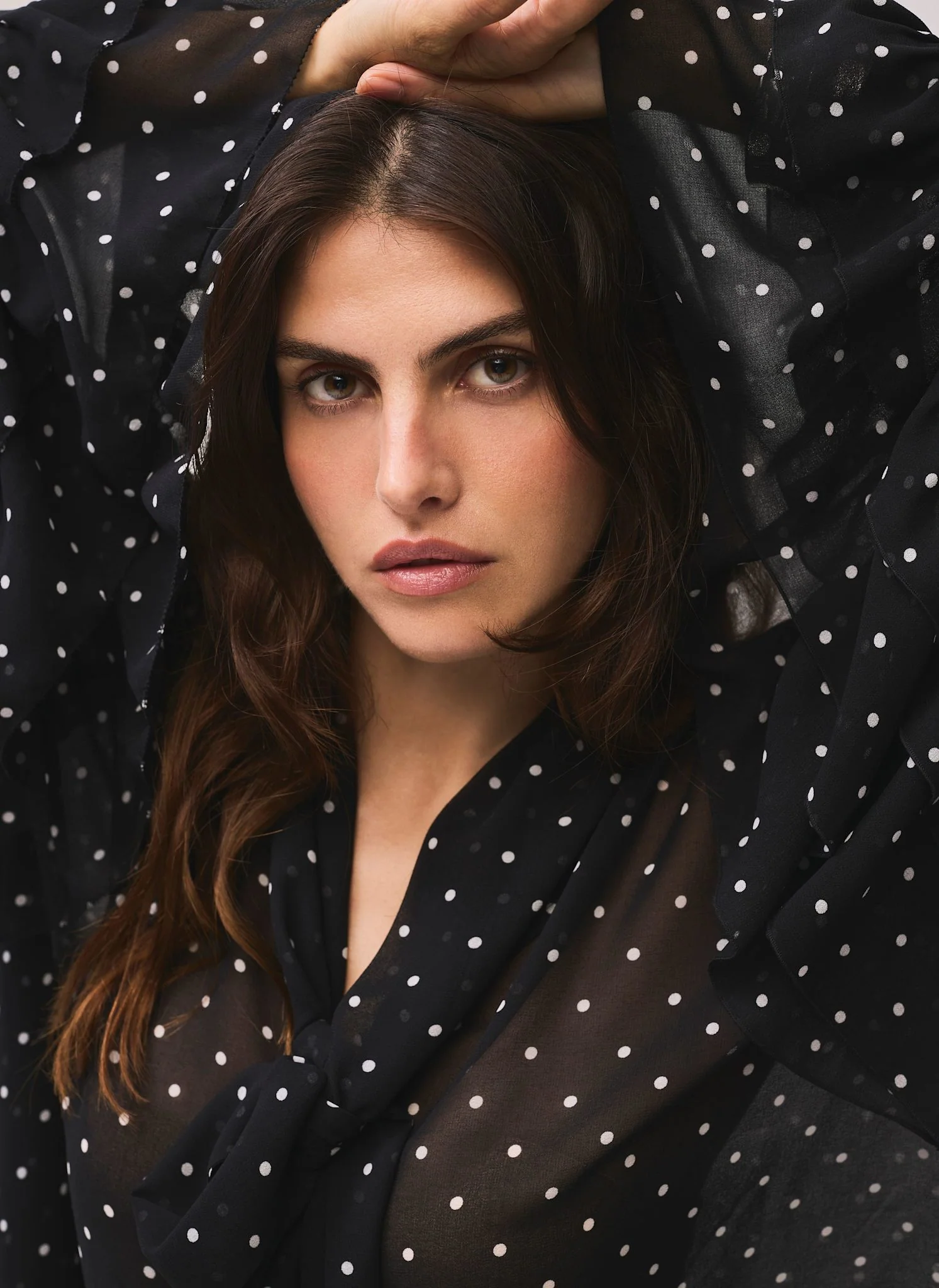 9114-black-polka-dot-print-blouse-6.webp Black Polka Dot Print Blouse