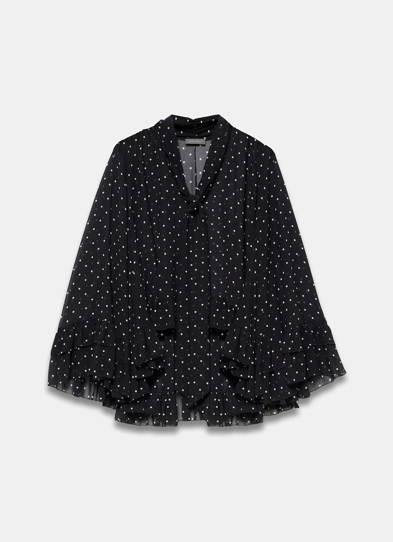 9114-black-polka-dot-print-blouse-7.webp Black Polka Dot Print Blouse
