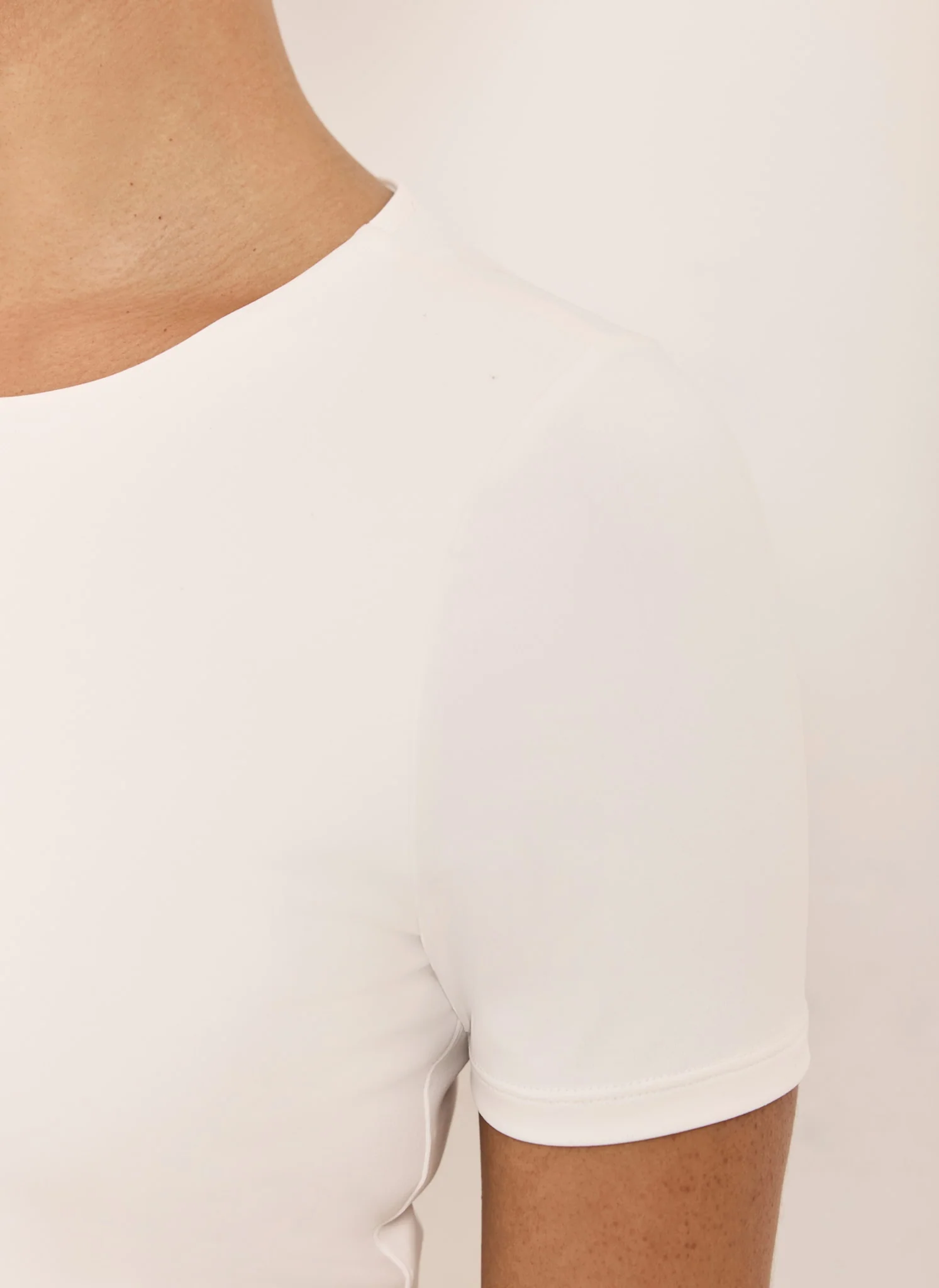 White Layering Short Sleeve Top