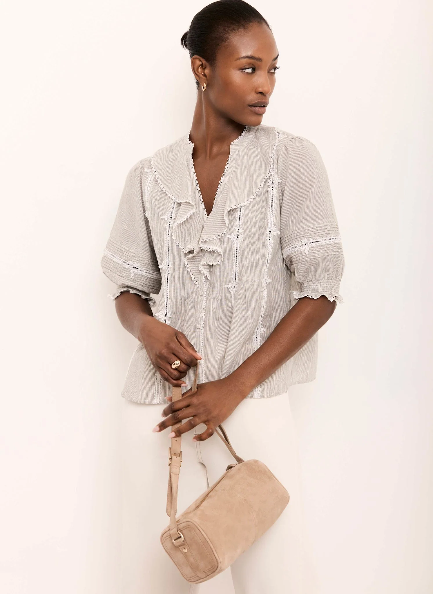 9144-cotton-stripe-ruffle-blouse-1.webp Cotton Stripe Ruffle Blouse