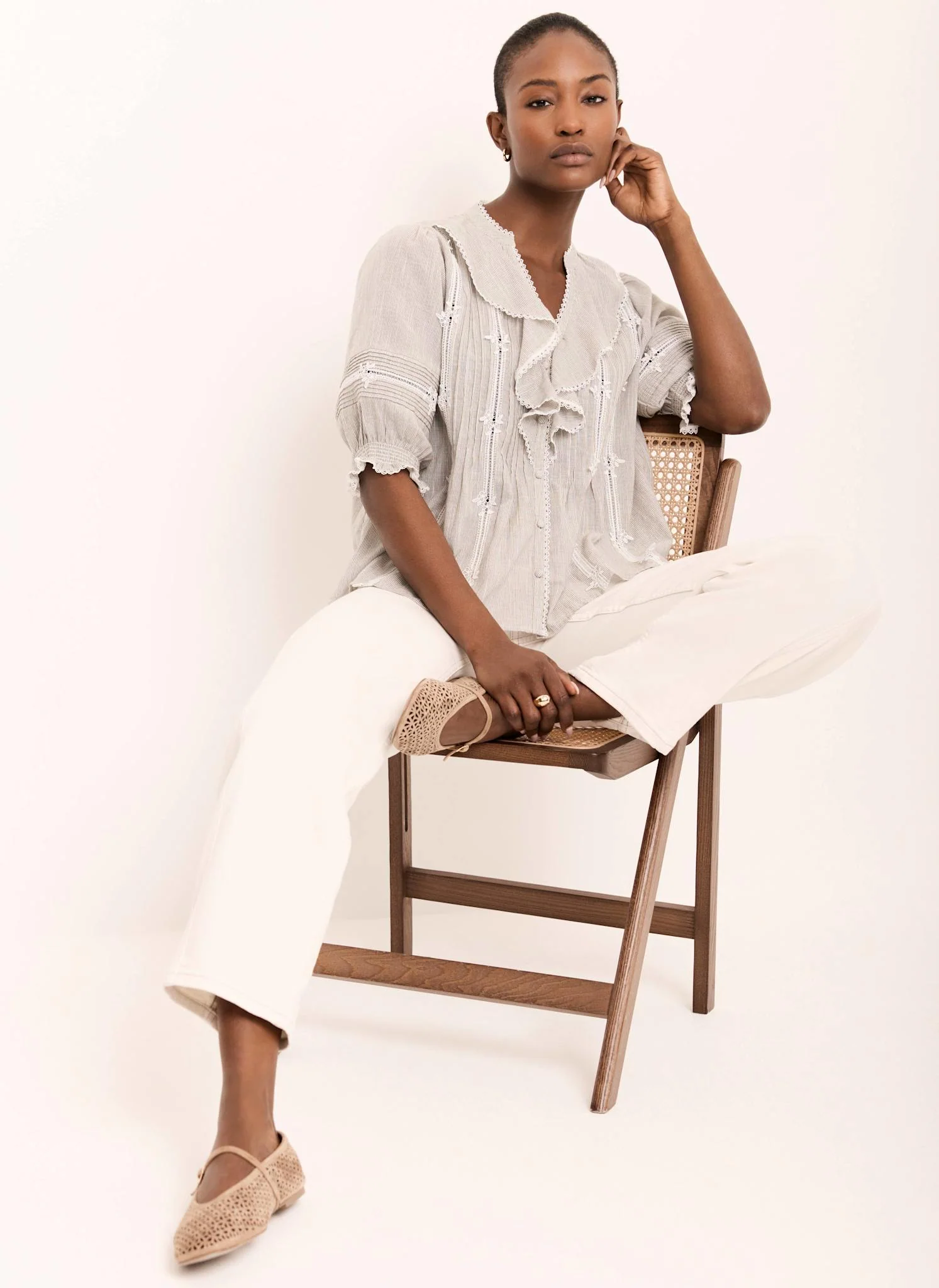 9144-cotton-stripe-ruffle-blouse-5.webp Cotton Stripe Ruffle Blouse