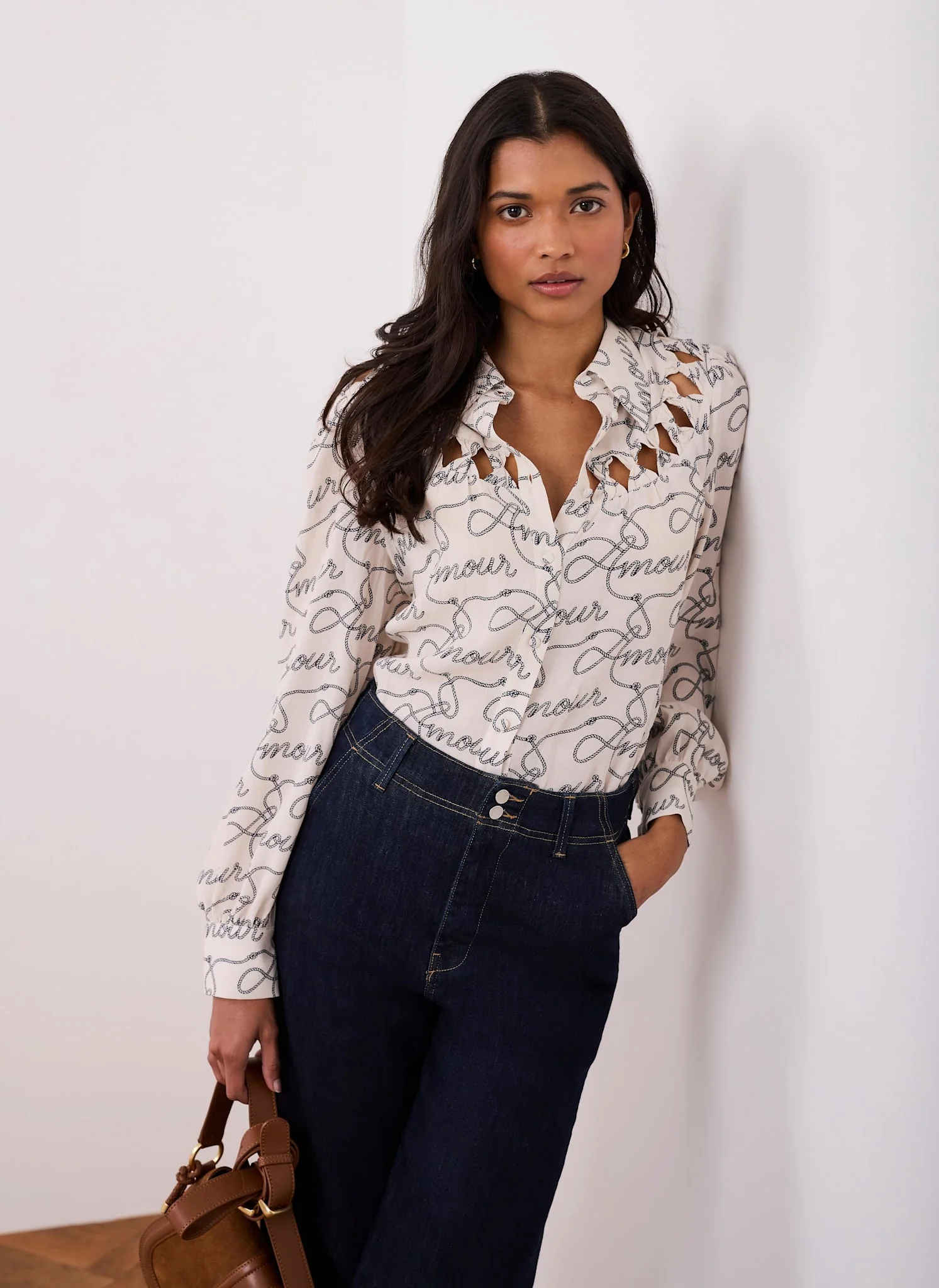 9162-cream-amour-print-bow-shirt-2.webp Cream Amour Print Bow Shirt