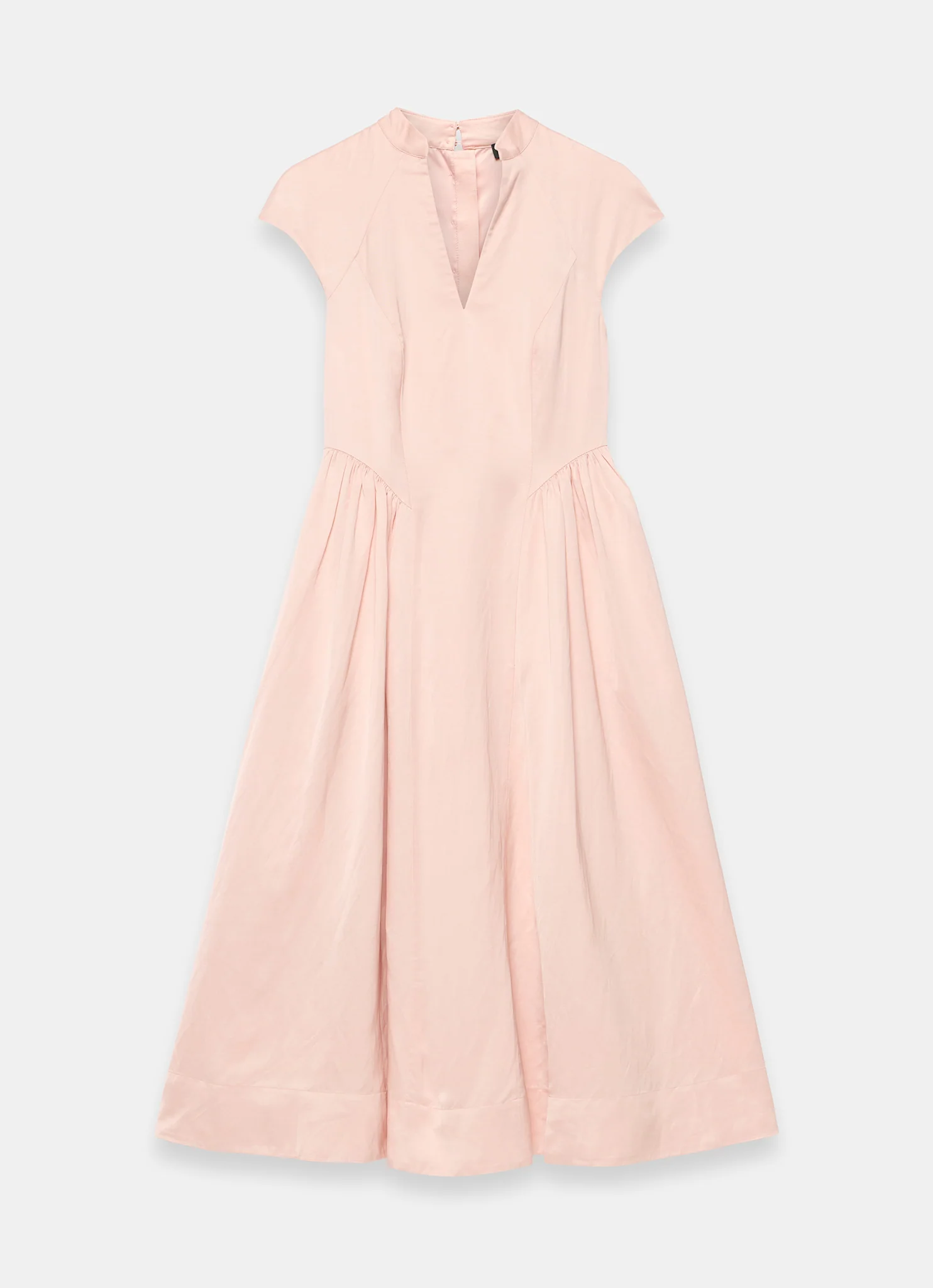 Pink Ruched Detail Midi Dress