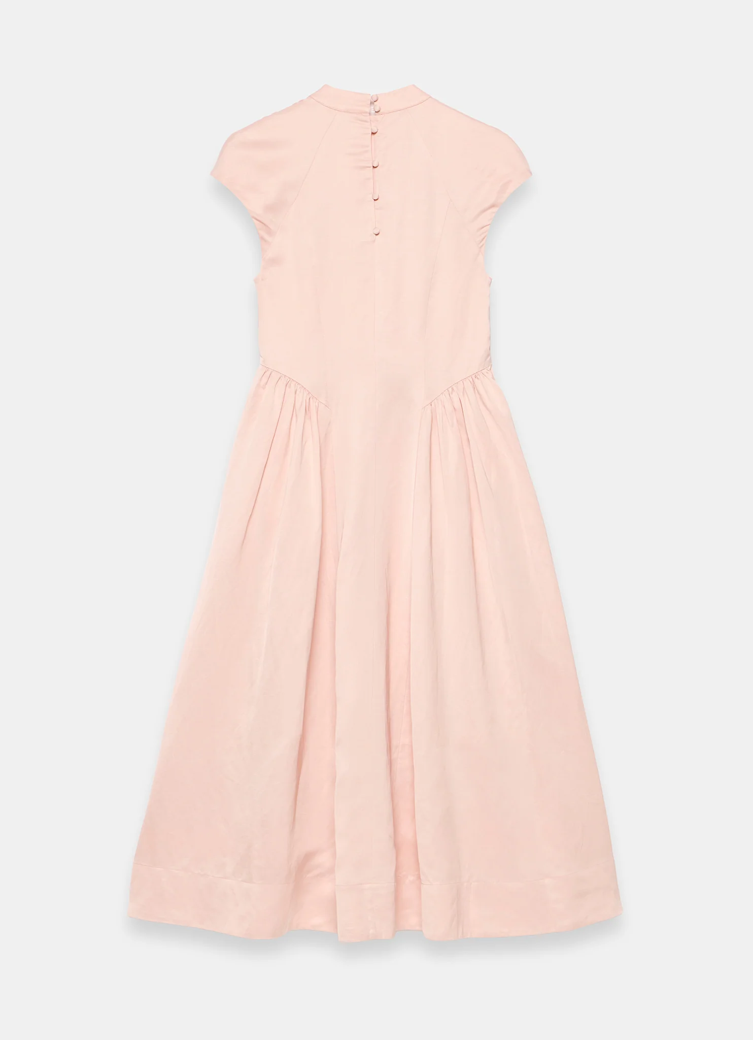 Pink Ruched Detail Midi Dress