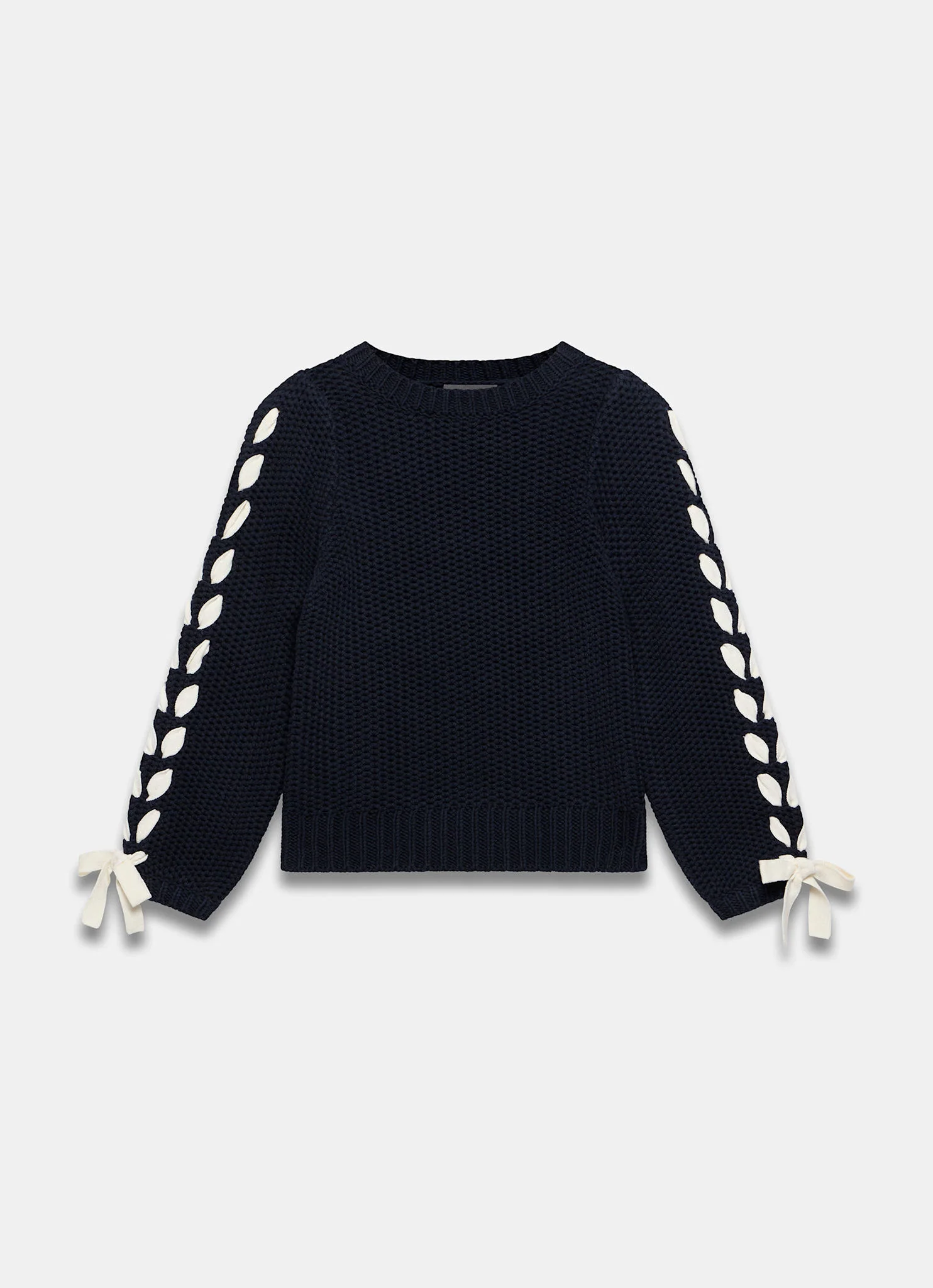 Navy Cotton Blend Ribbon Detail Jumper