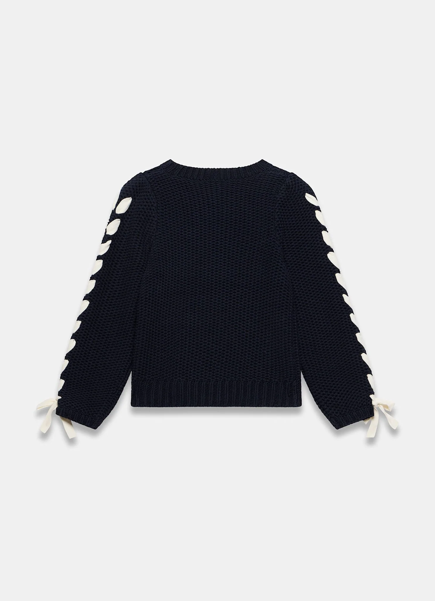 Navy Cotton Blend Ribbon Detail Jumper