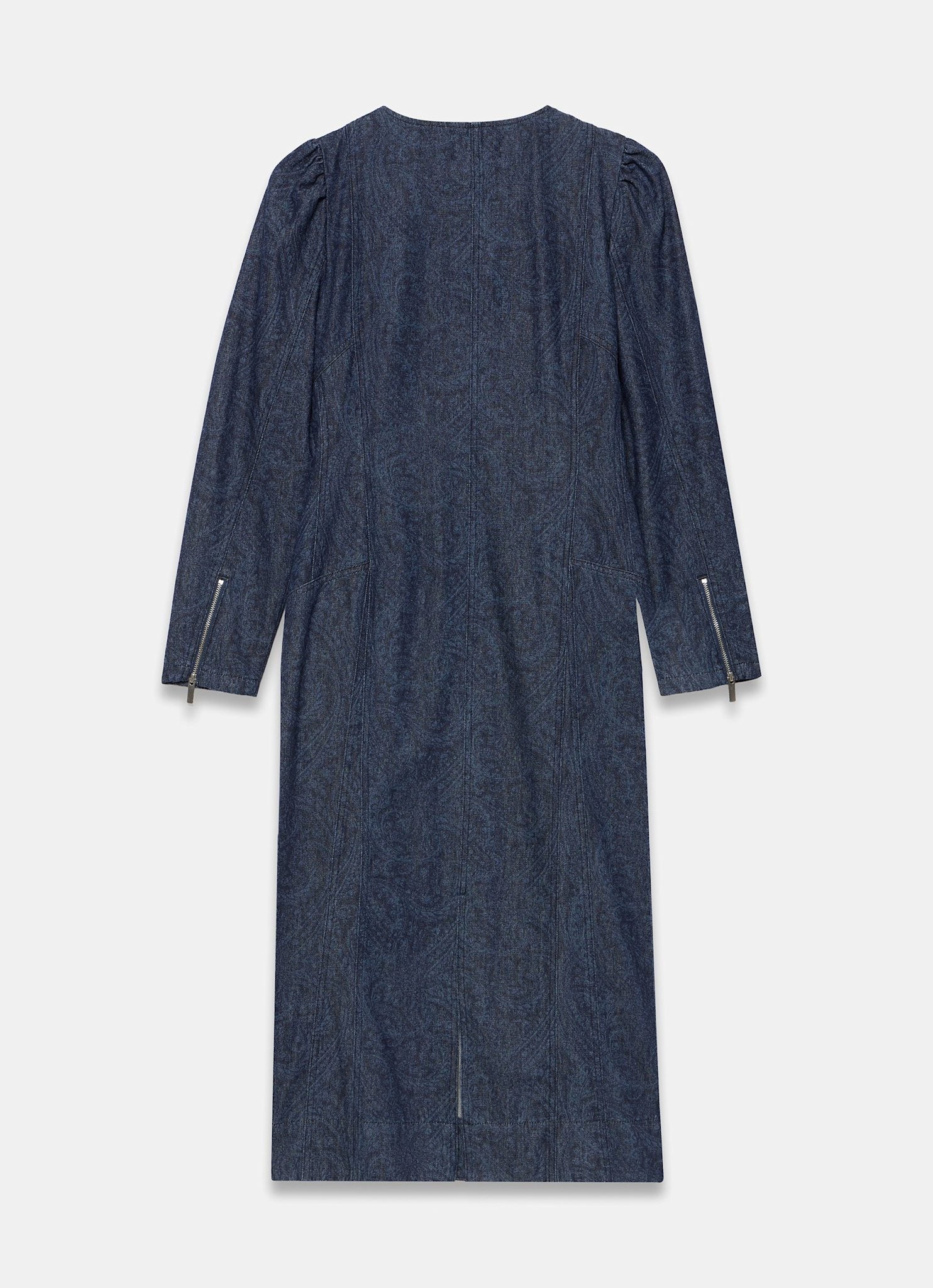 9236-dark-indigo-paisley-print-denim-midi-dress-8.jpg Dark Indigo Paisley Print Denim Midi Dress