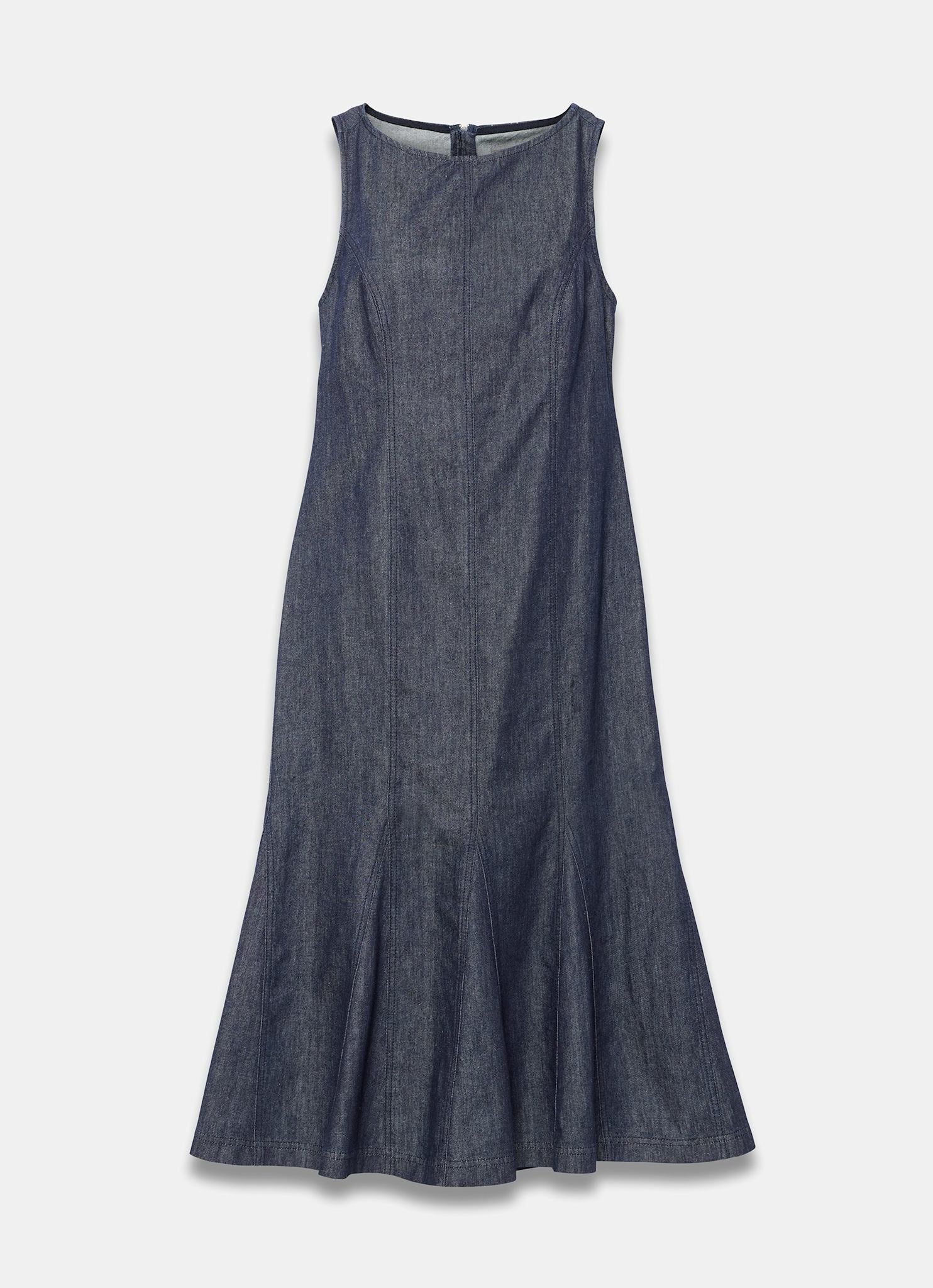Dark Indigo Denim Midi Dress