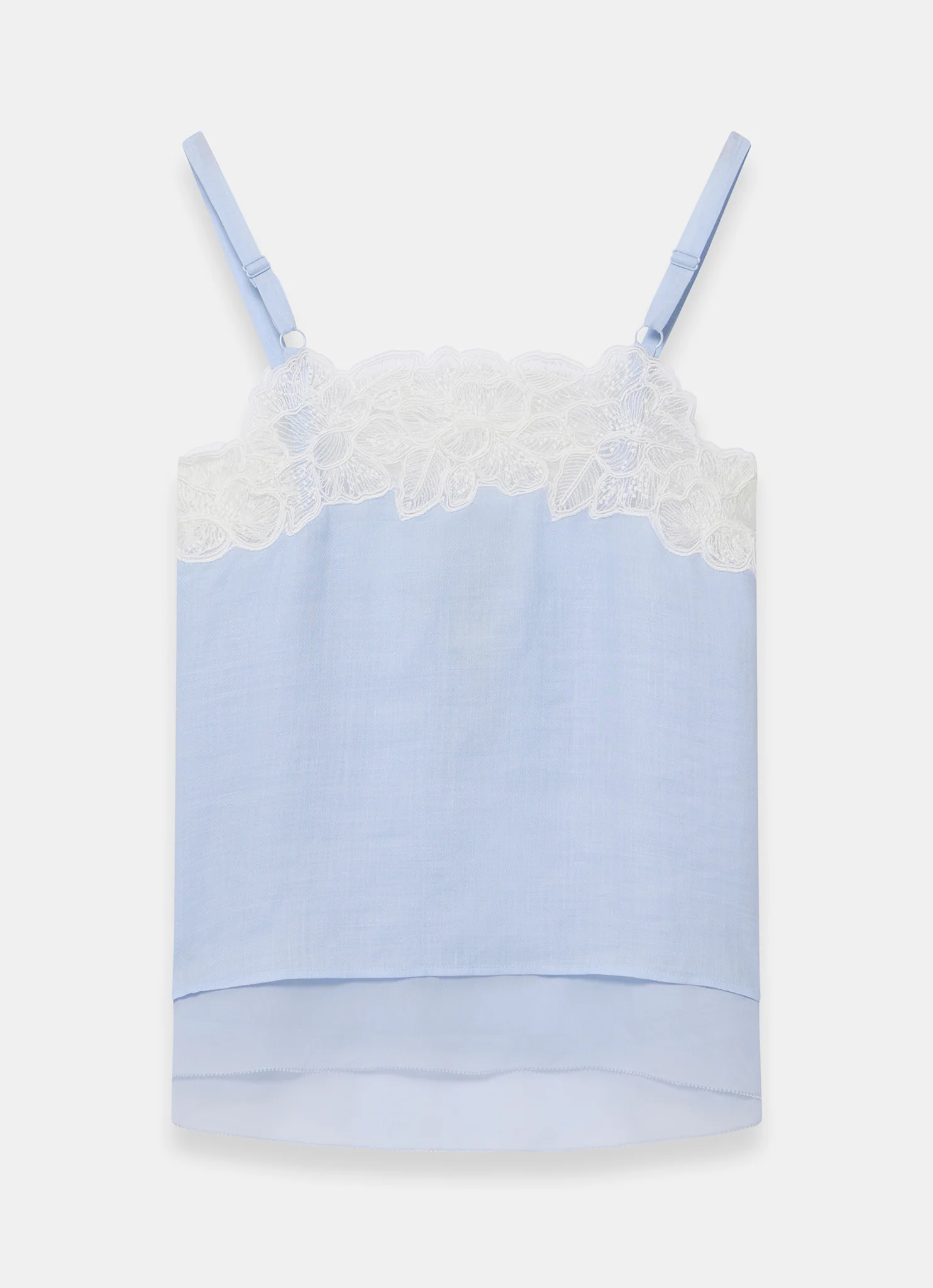 Blue Ramie Lace Camisole Top