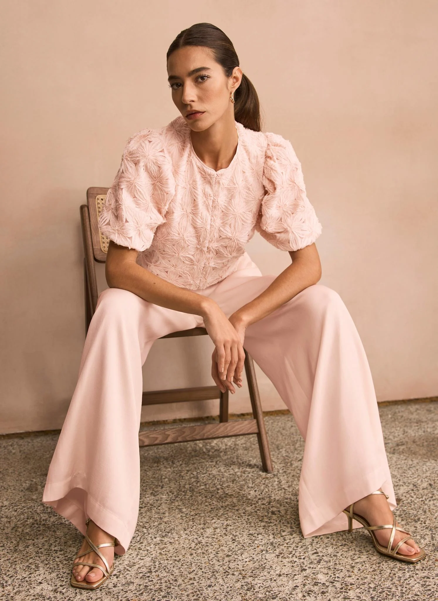 9304-pink-textured-puff-sleeve-blouse-5.webp Pink Textured Puff Sleeve Blouse
