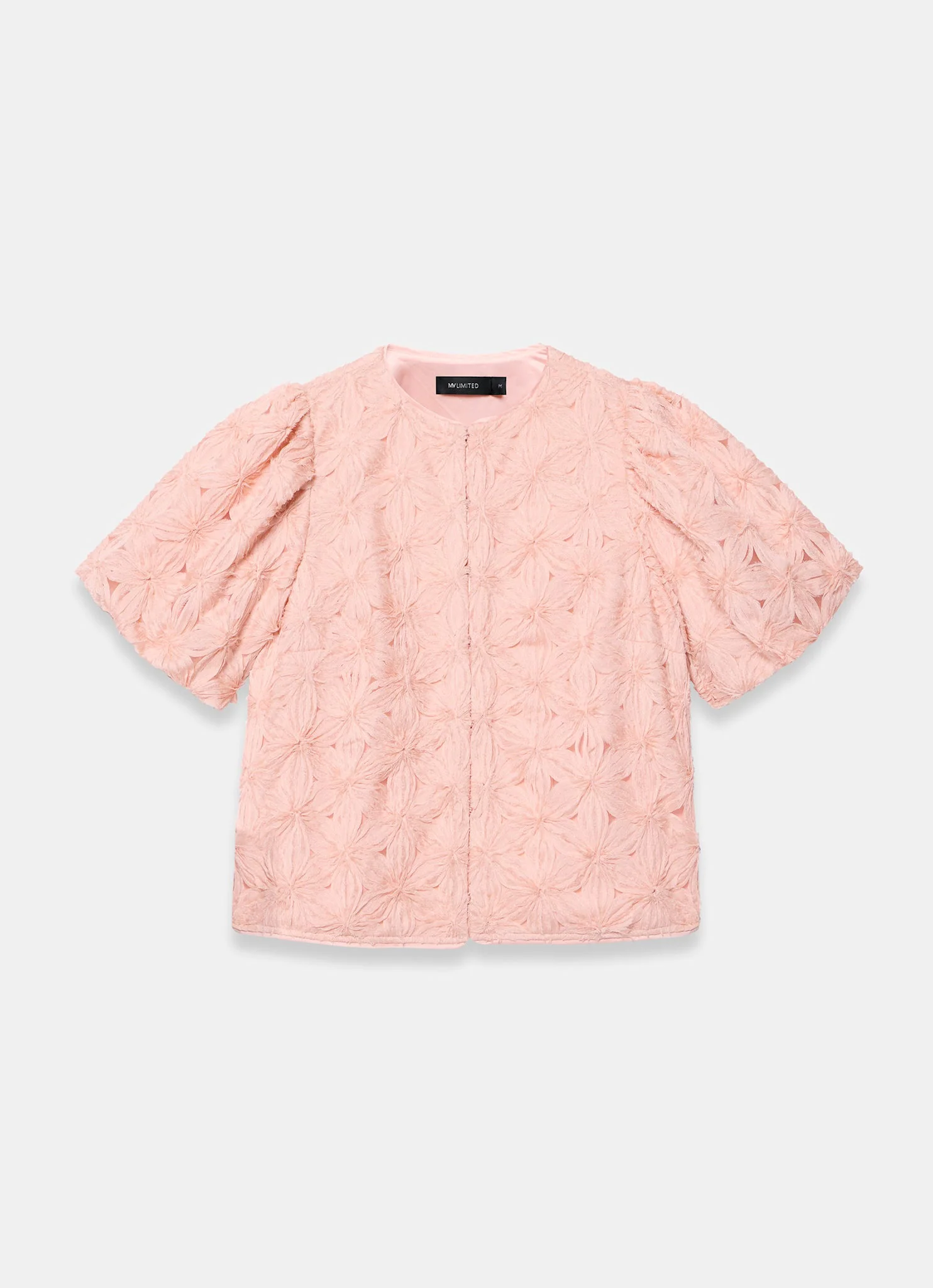9304-pink-textured-puff-sleeve-blouse-7.webp Pink Textured Puff Sleeve Blouse