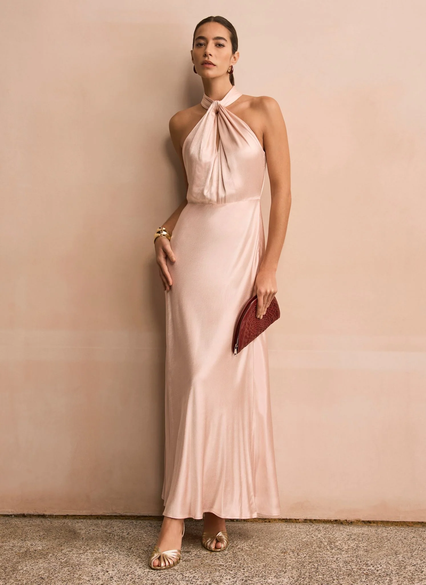 9318-pink-satin-halter-maxi-dress-1.webp Pink Satin Halter Maxi Dress