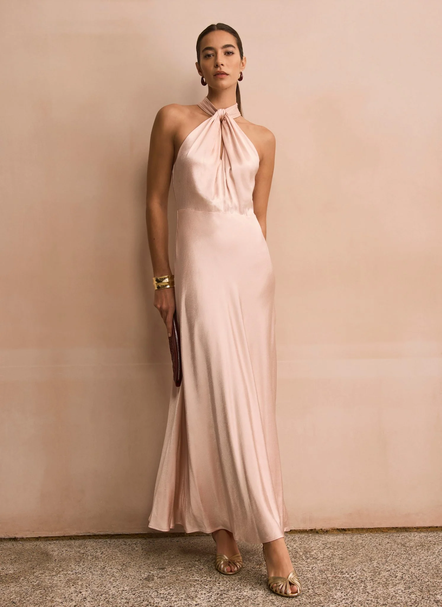 9318-pink-satin-halter-maxi-dress-5.webp Pink Satin Halter Maxi Dress