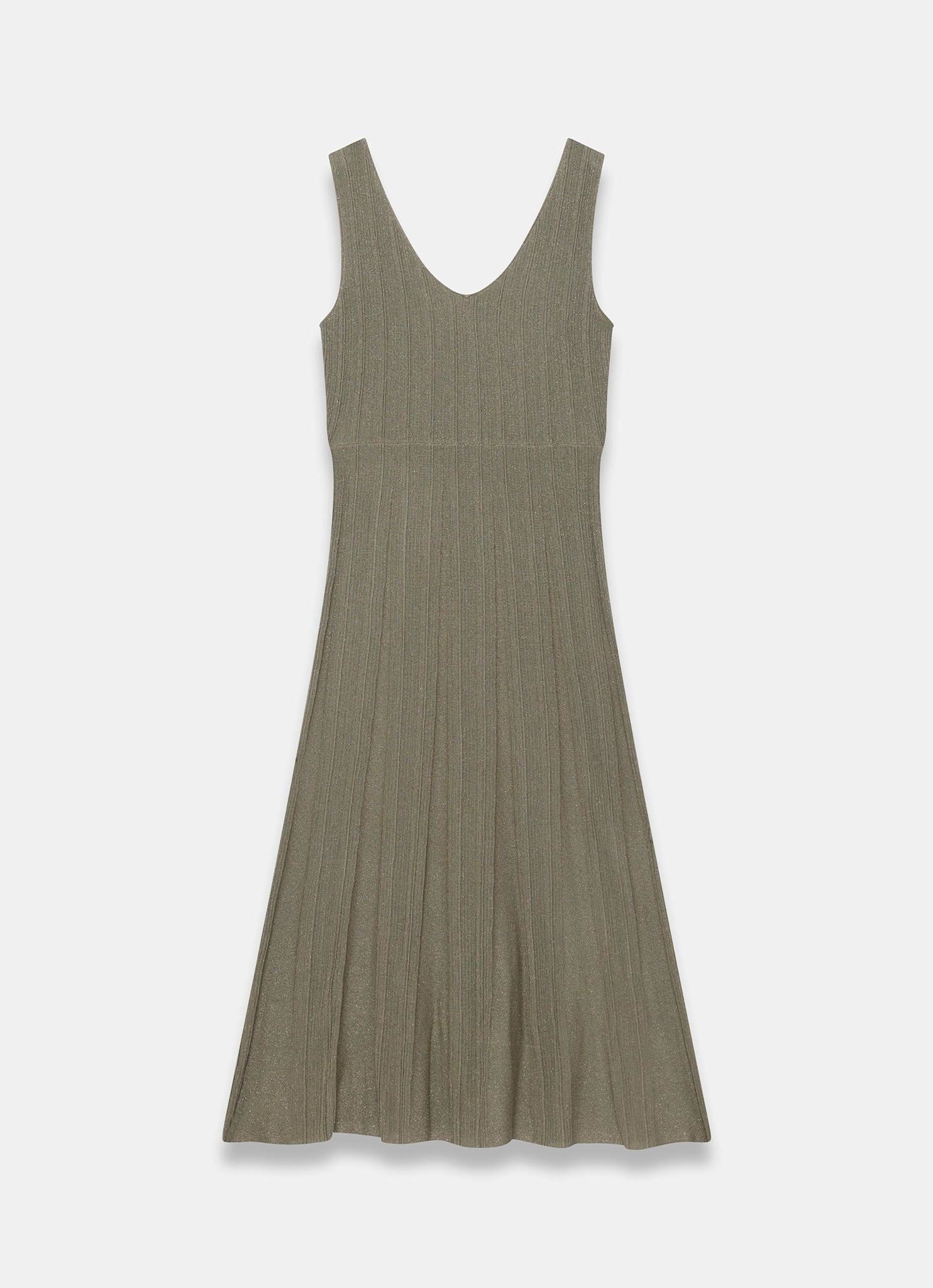 932-khaki-sleeveless-knit-midi-dress-6.jpg Khaki Sleeveless Knit Midi Dress