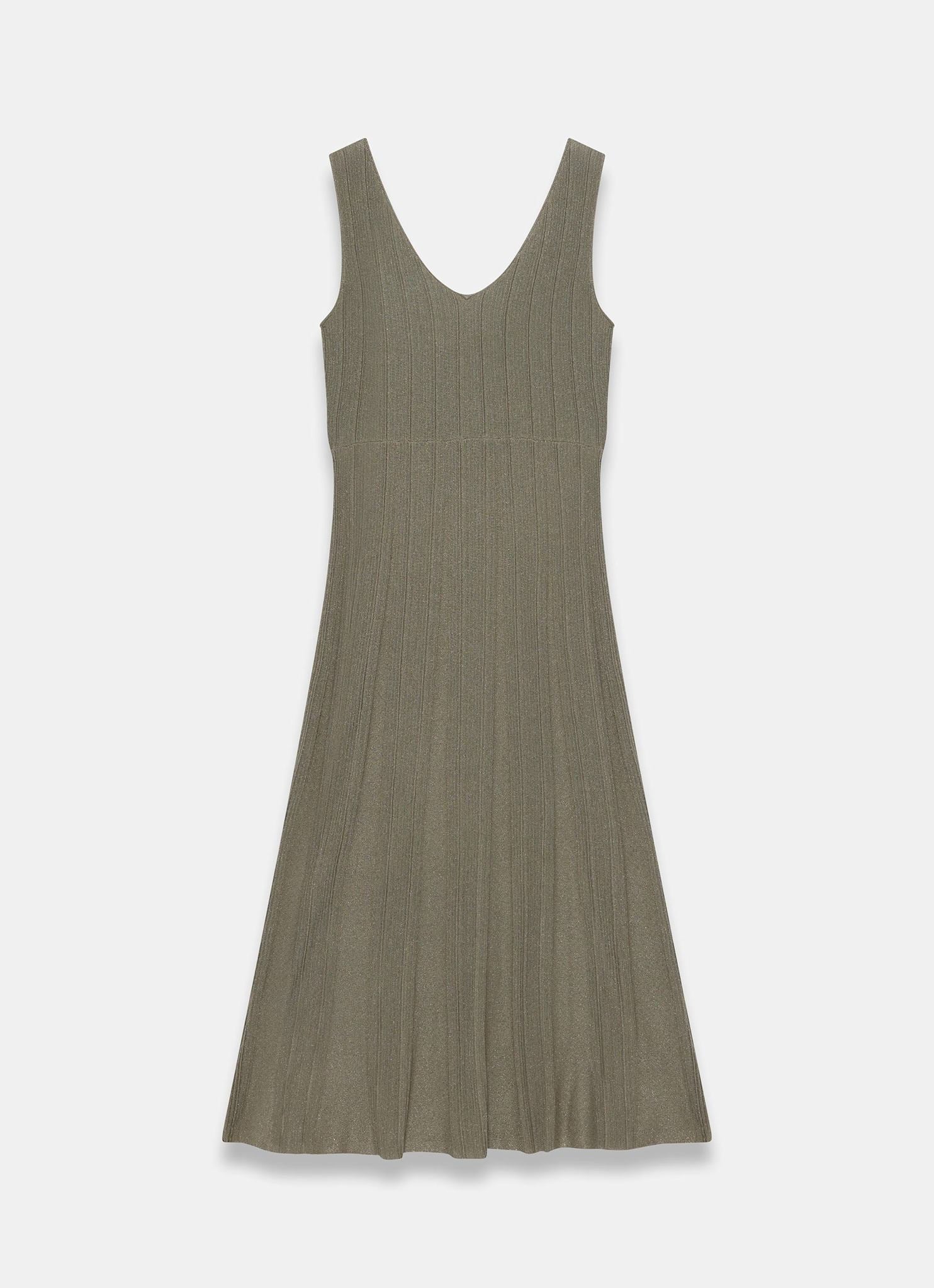 932-khaki-sleeveless-knit-midi-dress-7.jpg Khaki Sleeveless Knit Midi Dress
