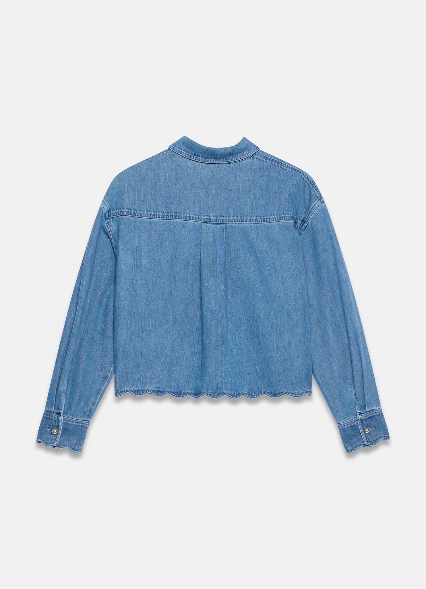 Mid Indigo Denim Scallop Shirt