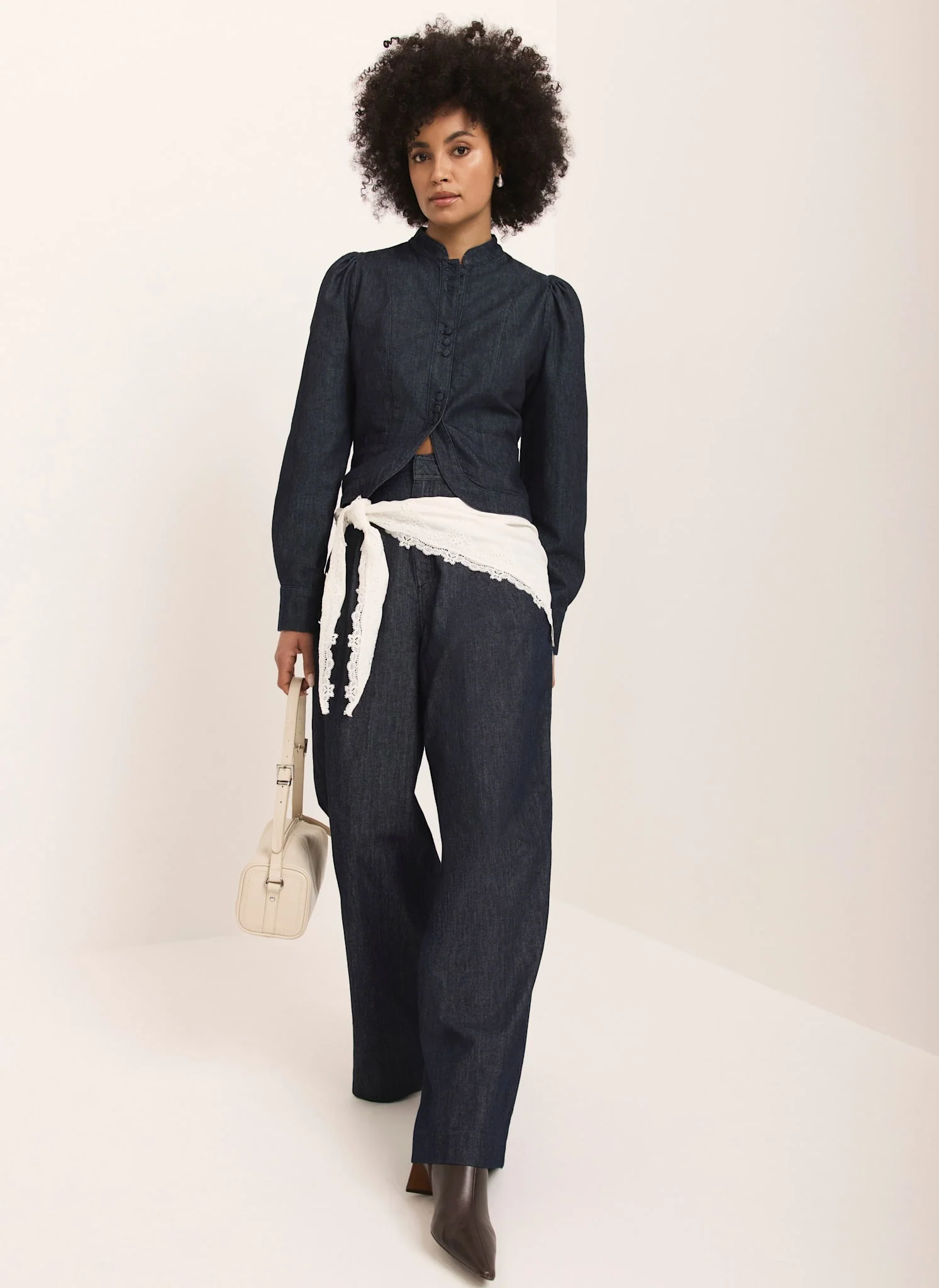 9362-dark-indigo-pleated-tailored-wide-leg-jeans-5.webp Dark Indigo Pleated Tailored Wide Leg Jeans