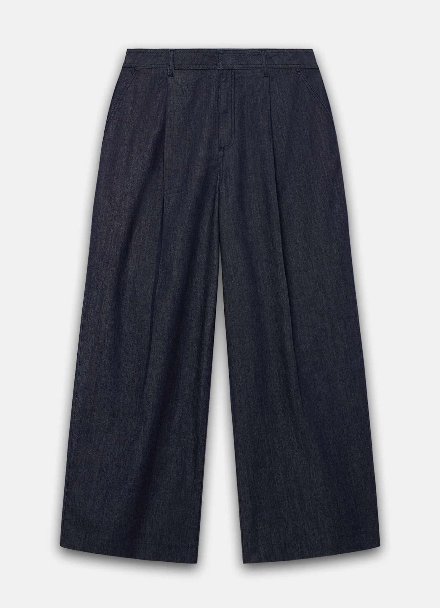 9362-dark-indigo-pleated-tailored-wide-leg-jeans-7.webp Dark Indigo Pleated Tailored Wide Leg Jeans