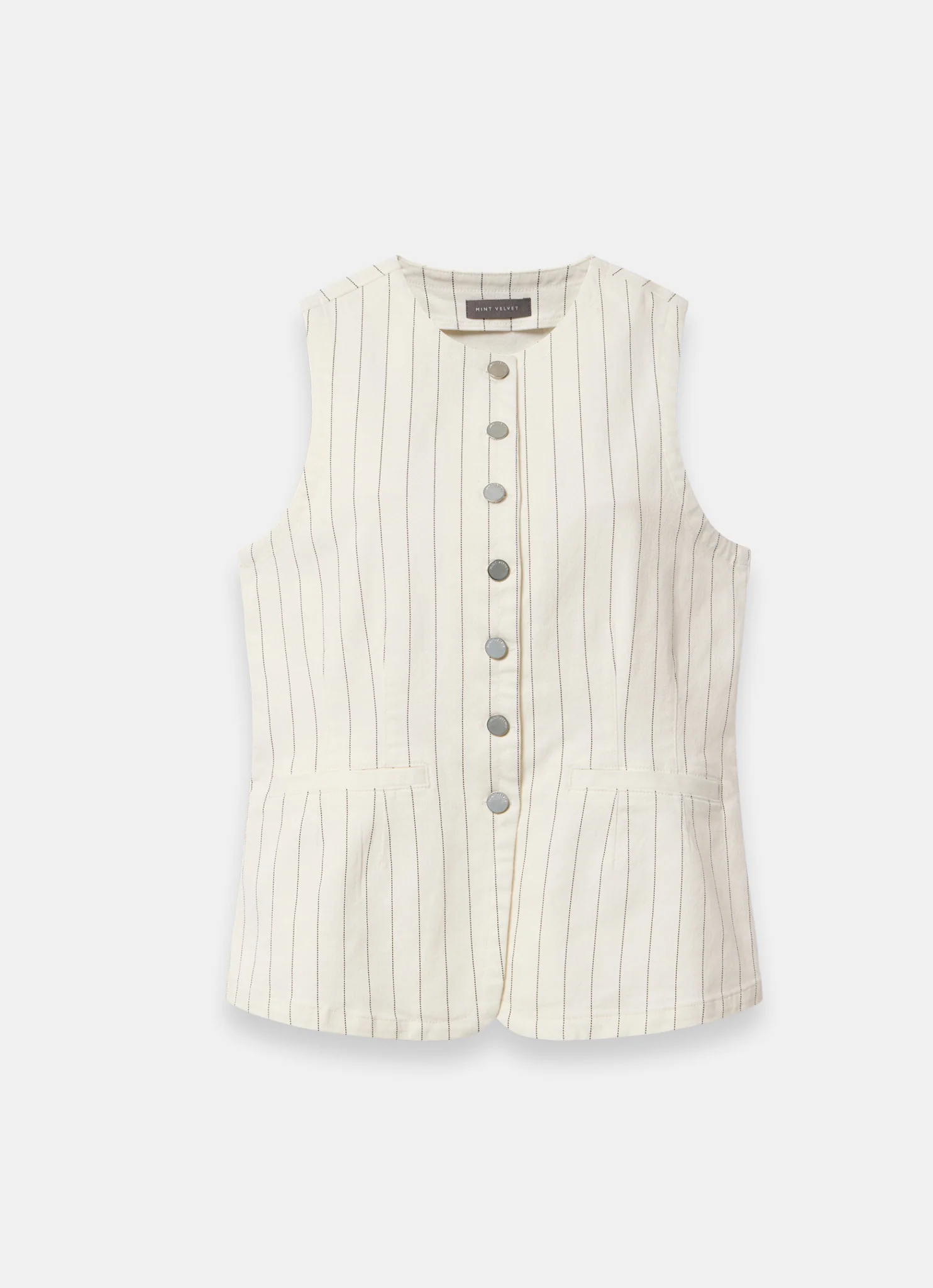 9390-white-pinstripe-denim-waistcoat-7.webp White Pinstripe Denim Waistcoat