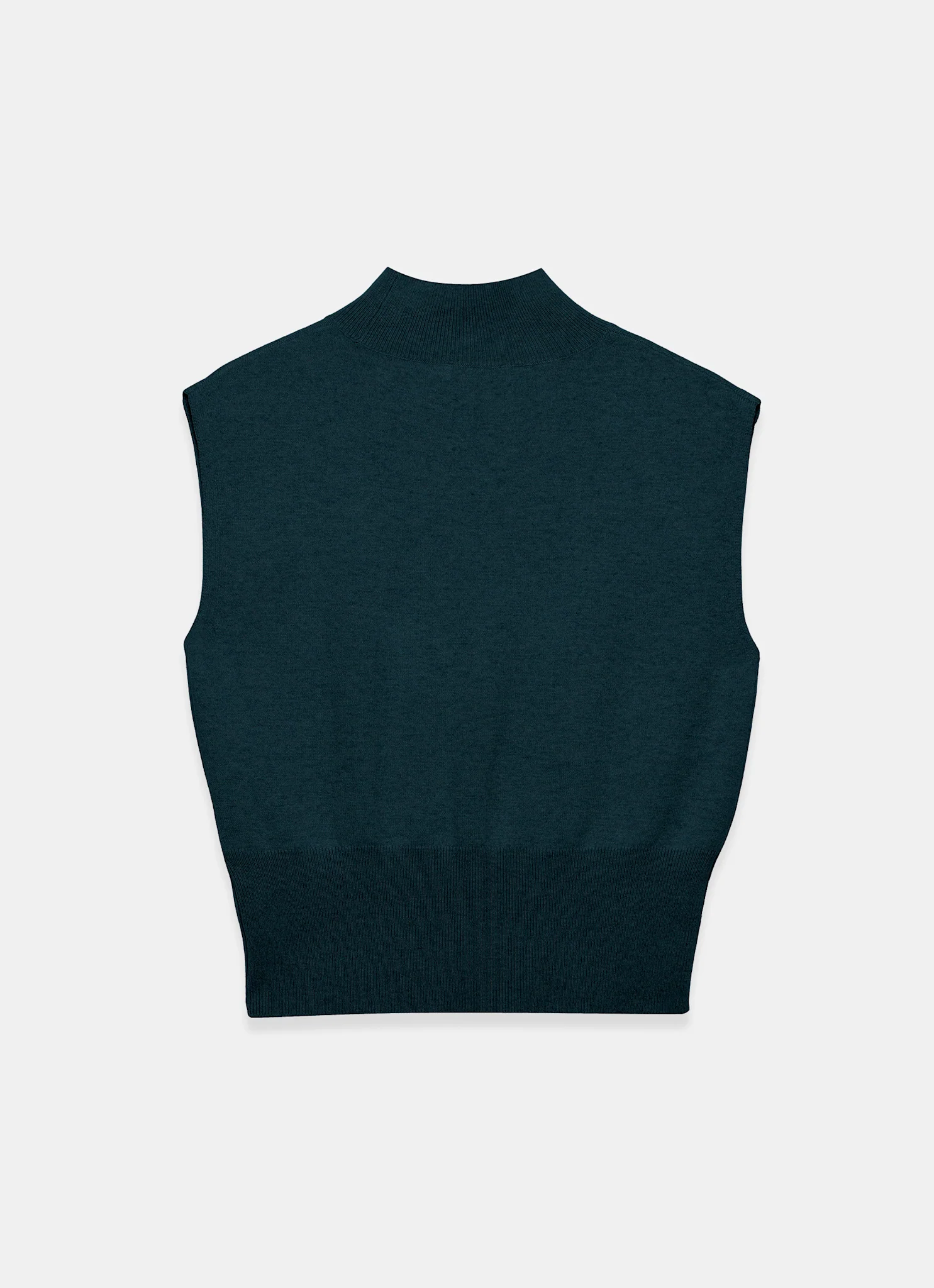 Teal Wool Blend Sleeveless Knit Top