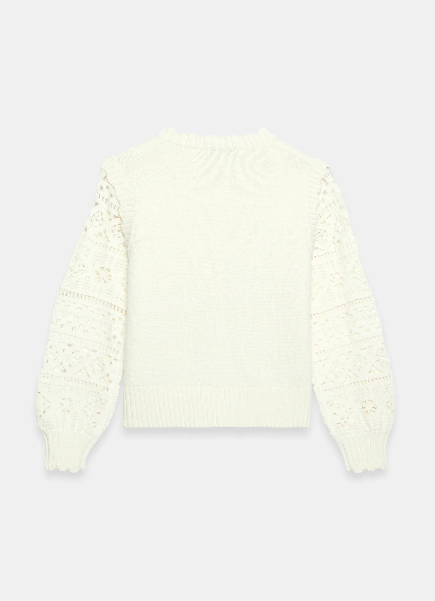 Cream Cotton Blend Crochet Cardigan