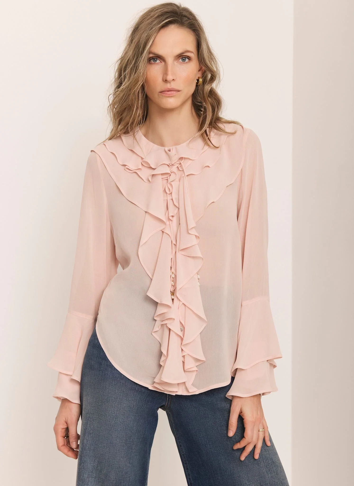9602-pink-ruffle-detail-blouse-2.webp Pink Ruffle Detail Blouse