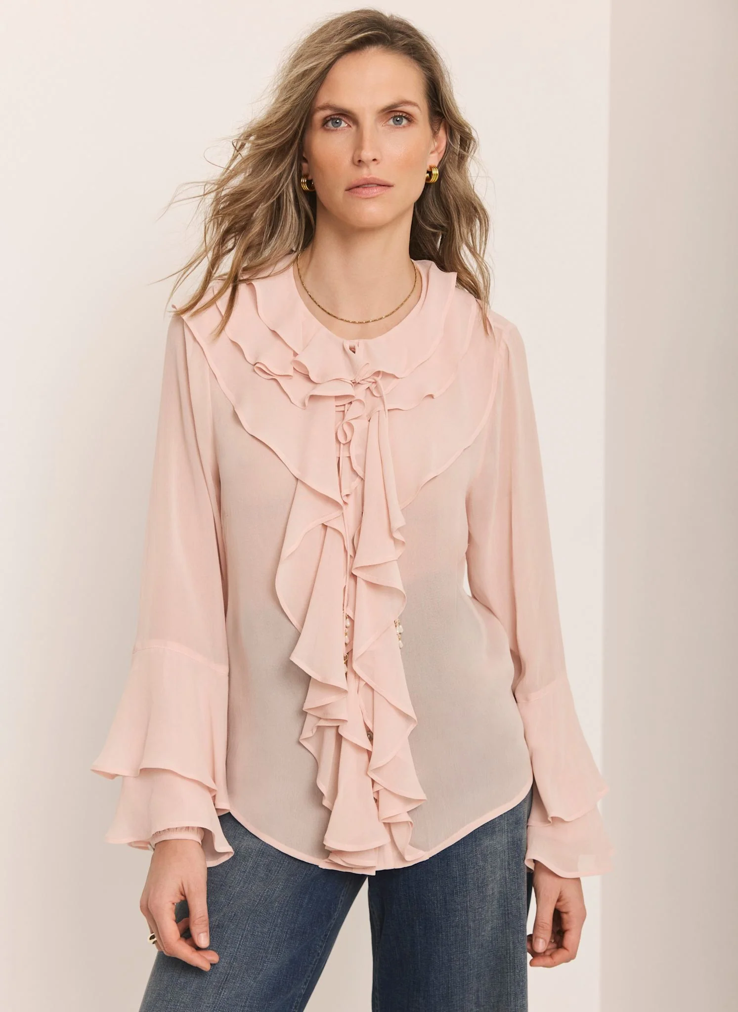 9602-pink-ruffle-detail-blouse-3.webp Pink Ruffle Detail Blouse