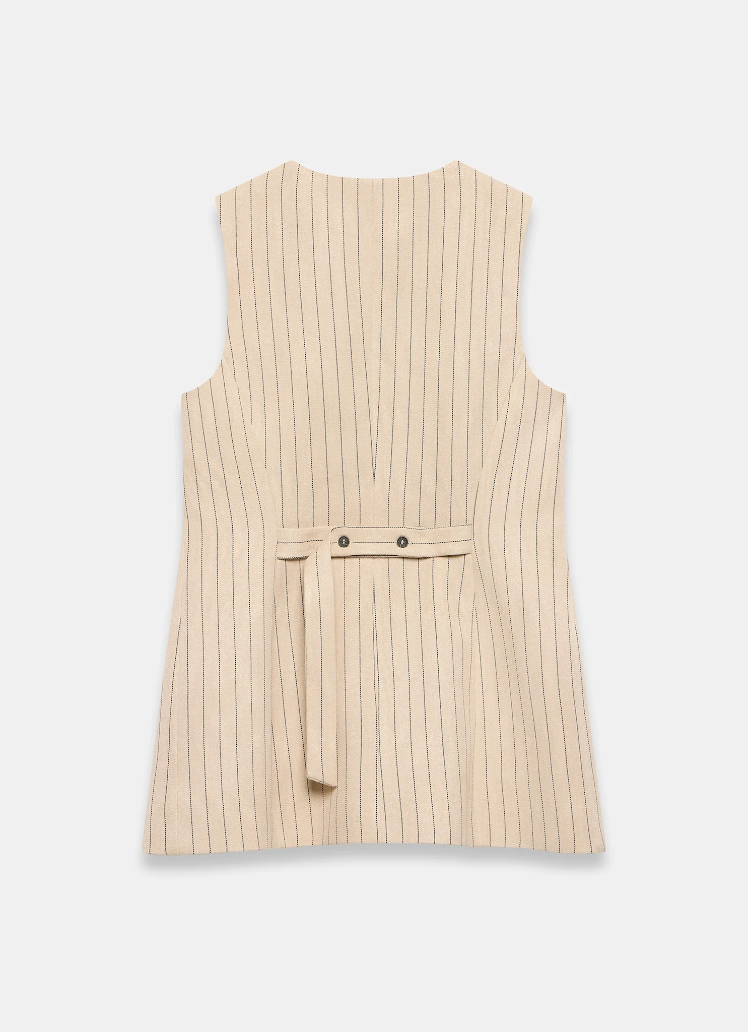 Neutral Pinstripe Longline Waistcoat